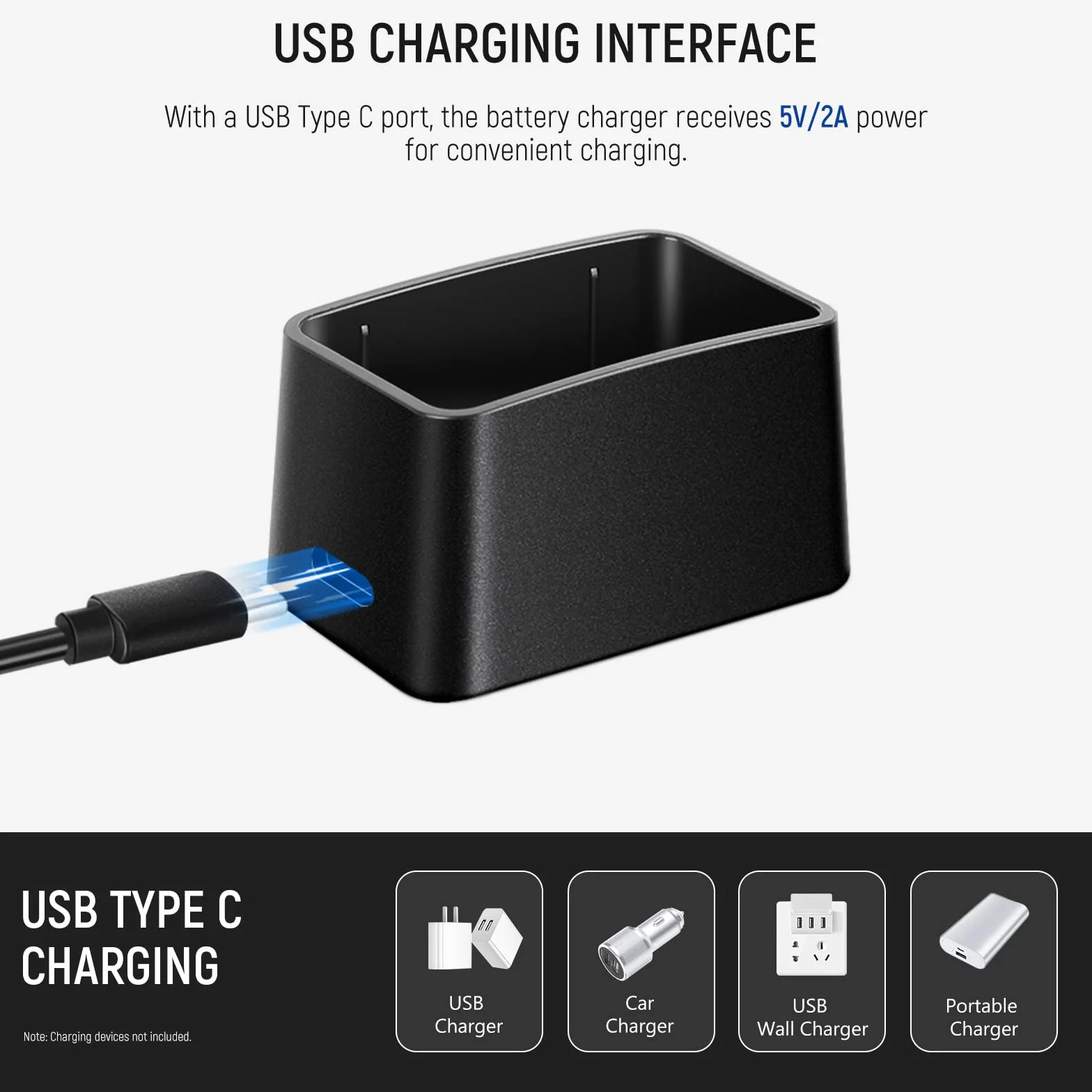 NEEWER Batterie Lithium 7,4V/2600 mAh et Chargeur USB TTL Z2-C/N/S, Z1-C/N/S, Z760-C/N/S Flash à tête Ronde Speedlite, Batterie de Remplacement au Lithium entrée DC 5 V/2 A, 8,4 Chargeur USB Type C