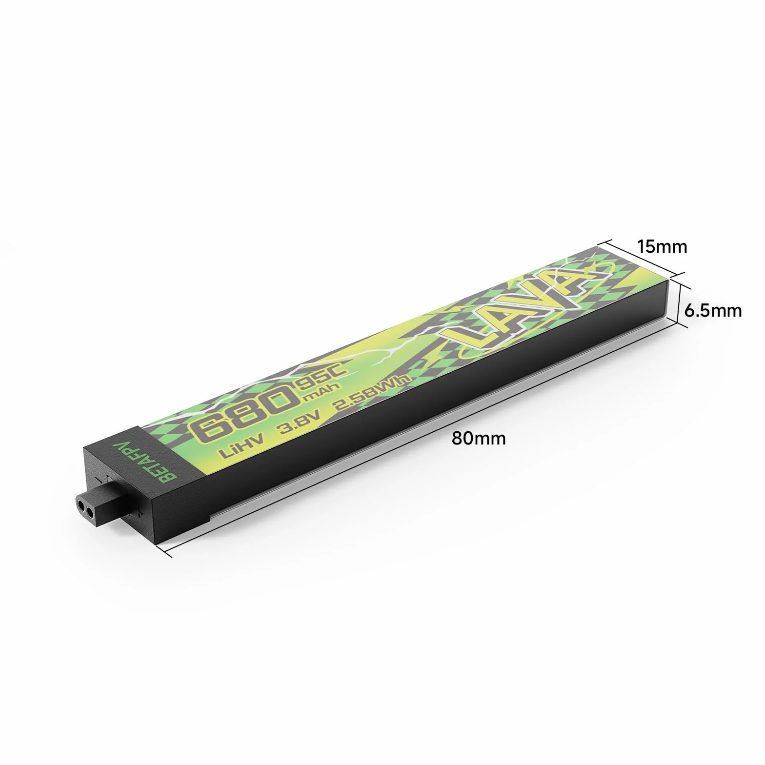 BETAFPV 4pcs Lava II 1S 680mAh Battery 3.8V 95C LiHV Lipo with BT2.0 Connector Compatible with Micro Whoop Drone Quadcopter Like Air75, Meteor75 Pro 1S Brushless Quad