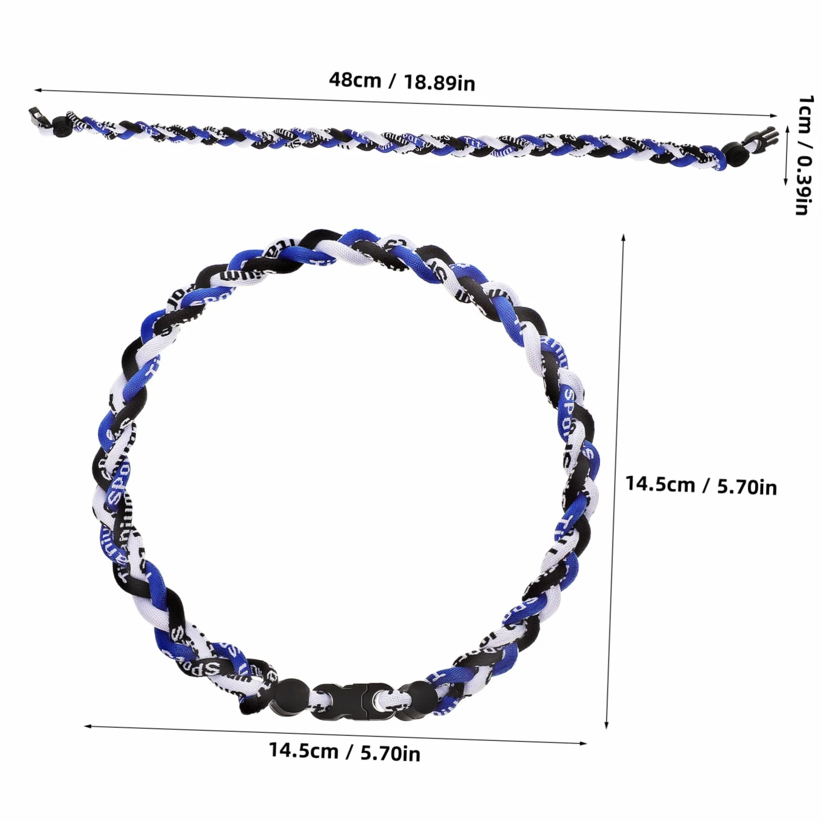 Collier Accessoires Sportifs Baseball Corde en Tressé pour Hommes 3 Pièces