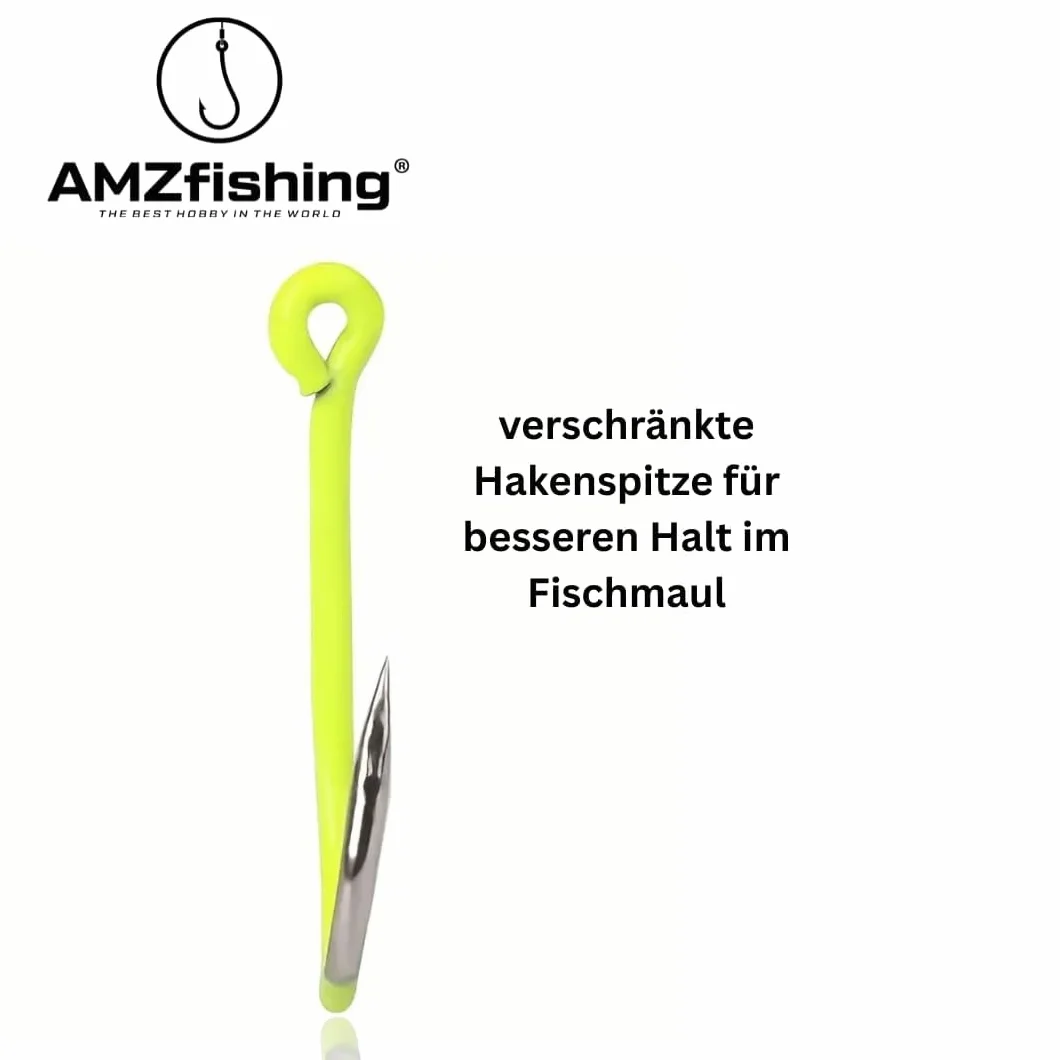 AMZfishing Lot de 20 hameçons à truite aiguisés au laser actifs UV