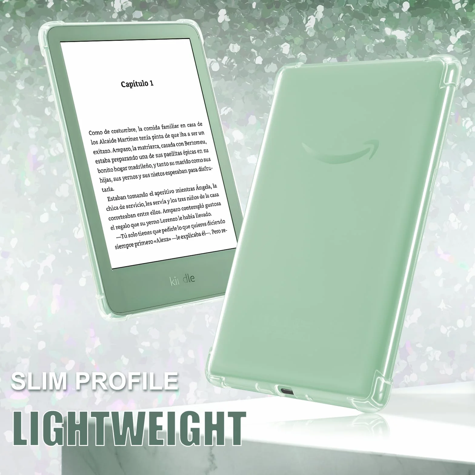 CoBak Étui pour Kindle - Étui Transparent pour Le 6" Nouveau Kindle 11e génération 2024 (Modèle RS23CV) / 2022 (Modèle C2V2L3) - Dos en Silicone léger et résistant aux Rayures