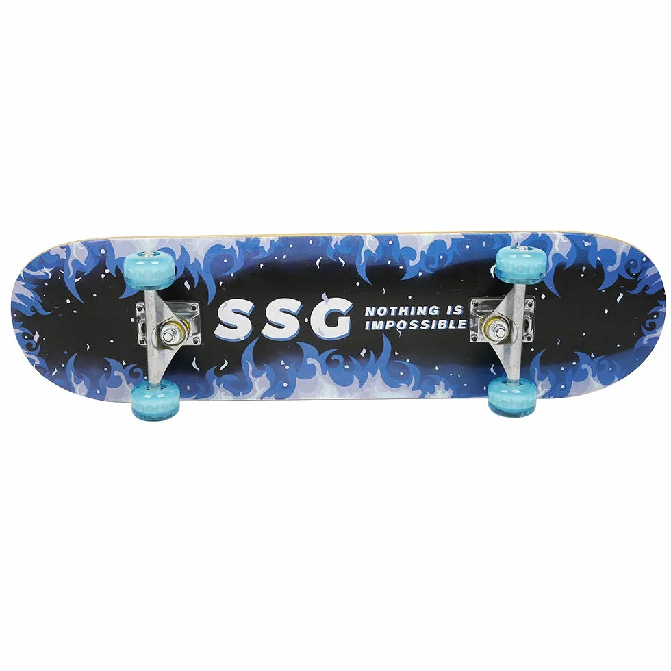 Skateboard Complet Double Kick Maple Deck Concave Cruiser pour Enfants Adolescents Adultes Débutants avec Outil en T