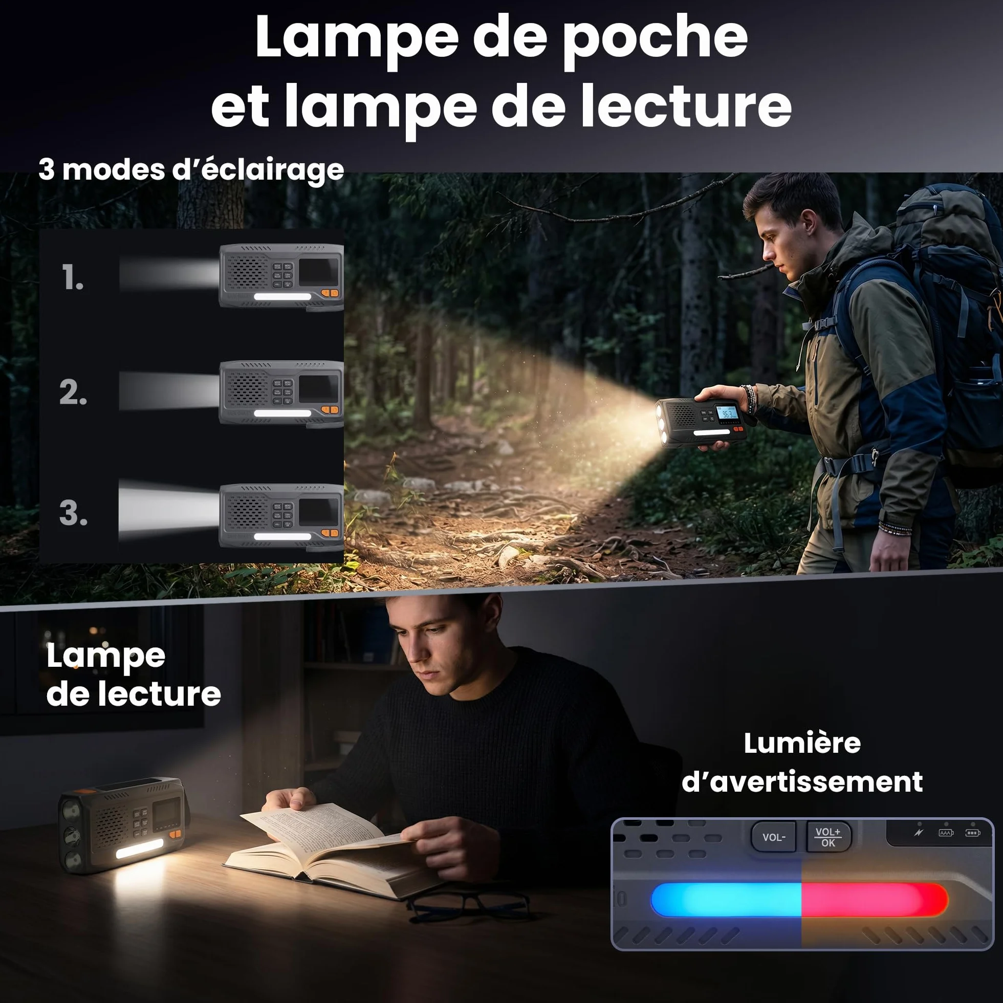 Radio Solaire Extralink 4500 mAh FM DAB Bluetooth LED SOS Camping