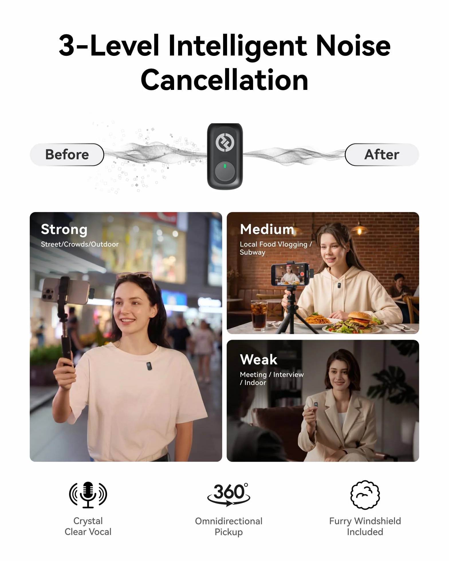 Hollyland Lark A1 Mini Duo Micro-Cravate sans Fil pour iPhone 15/16 & Android, 48 kHz / 24 Bits, Annulation de Bruit Intelligente à 3 Niveaux, Mini Microphone sans Fil pour Youtube, Podcast, Vlog