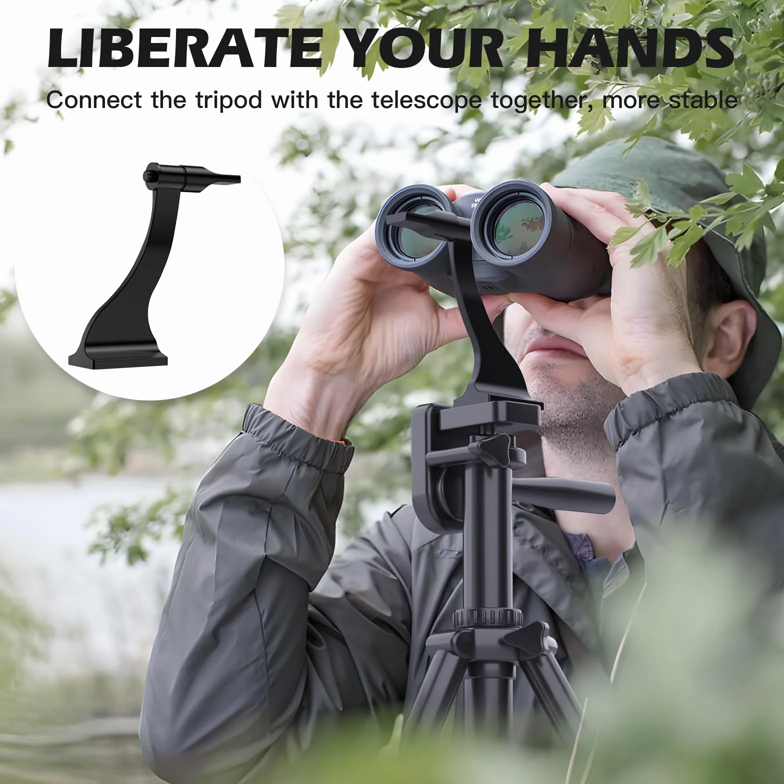 Sogries Adaptateur de trépied pour jumelles 1/4" en aluminium fileté - Adaptateur de trépied pour observation des oiseaux et extérieur