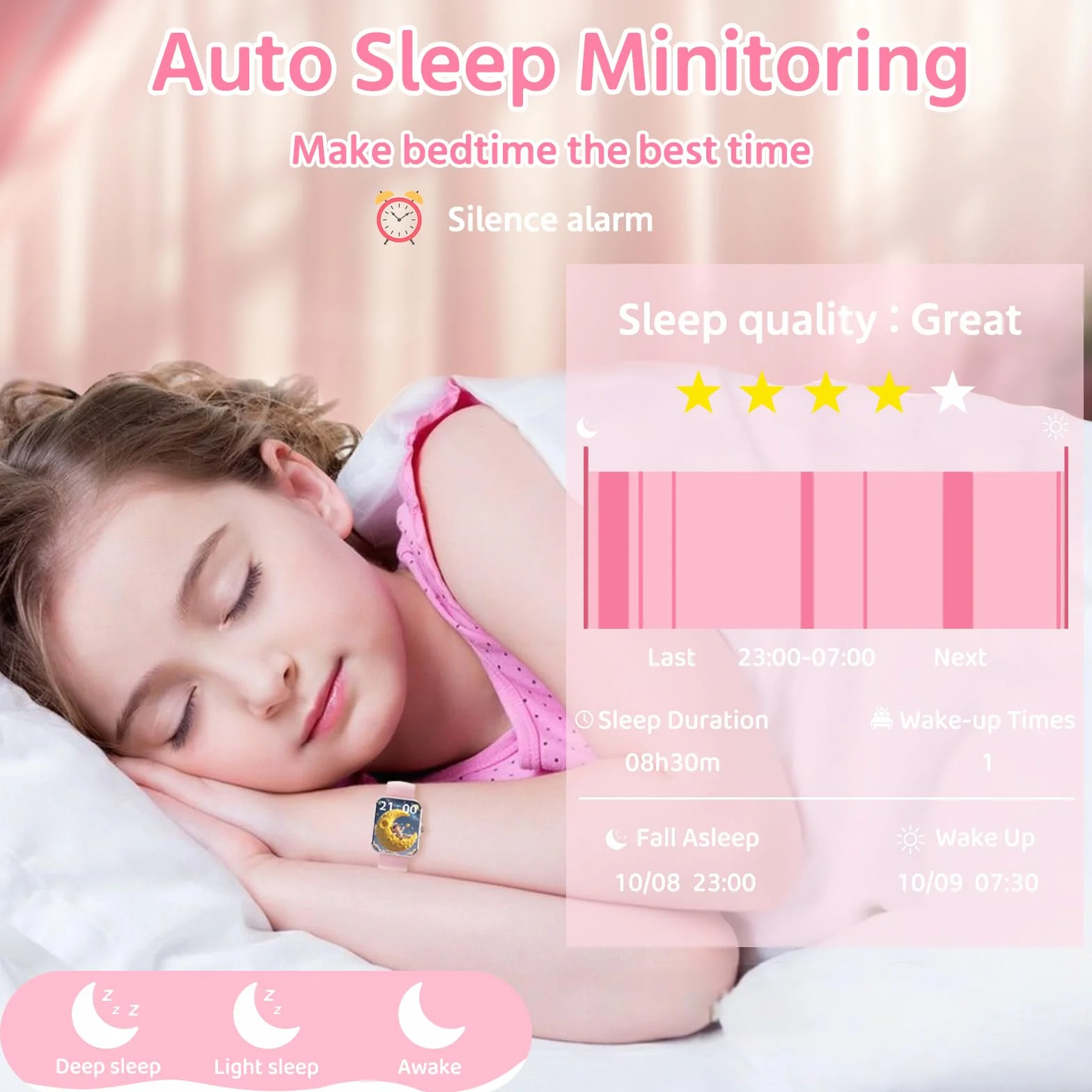 PTHTECHUS Montre Connectée Enfant avec Appel Bluetooth, 1,83" Fitness Tracker pour Garçon Fille 5-16 Ans, 120+ Modes Sport Podomètre Réveil Jeux Étanche IP68 Cadeau Anniversaire, Rose
