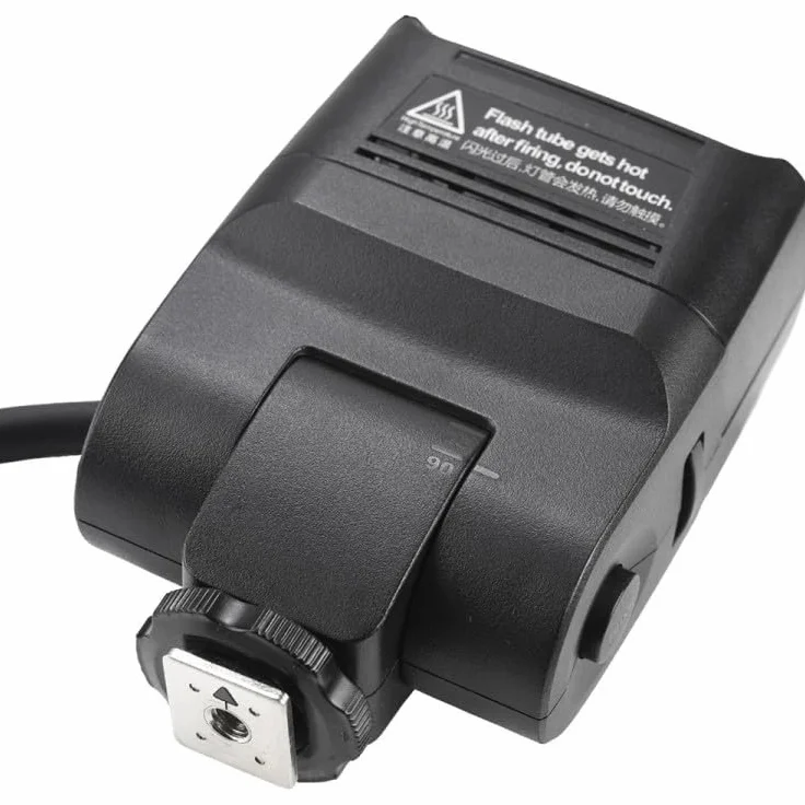 Godox EC200 II Extension Flash Head Adapter pour Godox AD200 Pro II avec câble de 2 mètres, Inclinaison vers Le Haut de 90°, Sabot Froid avec Filetage 1/4"-20