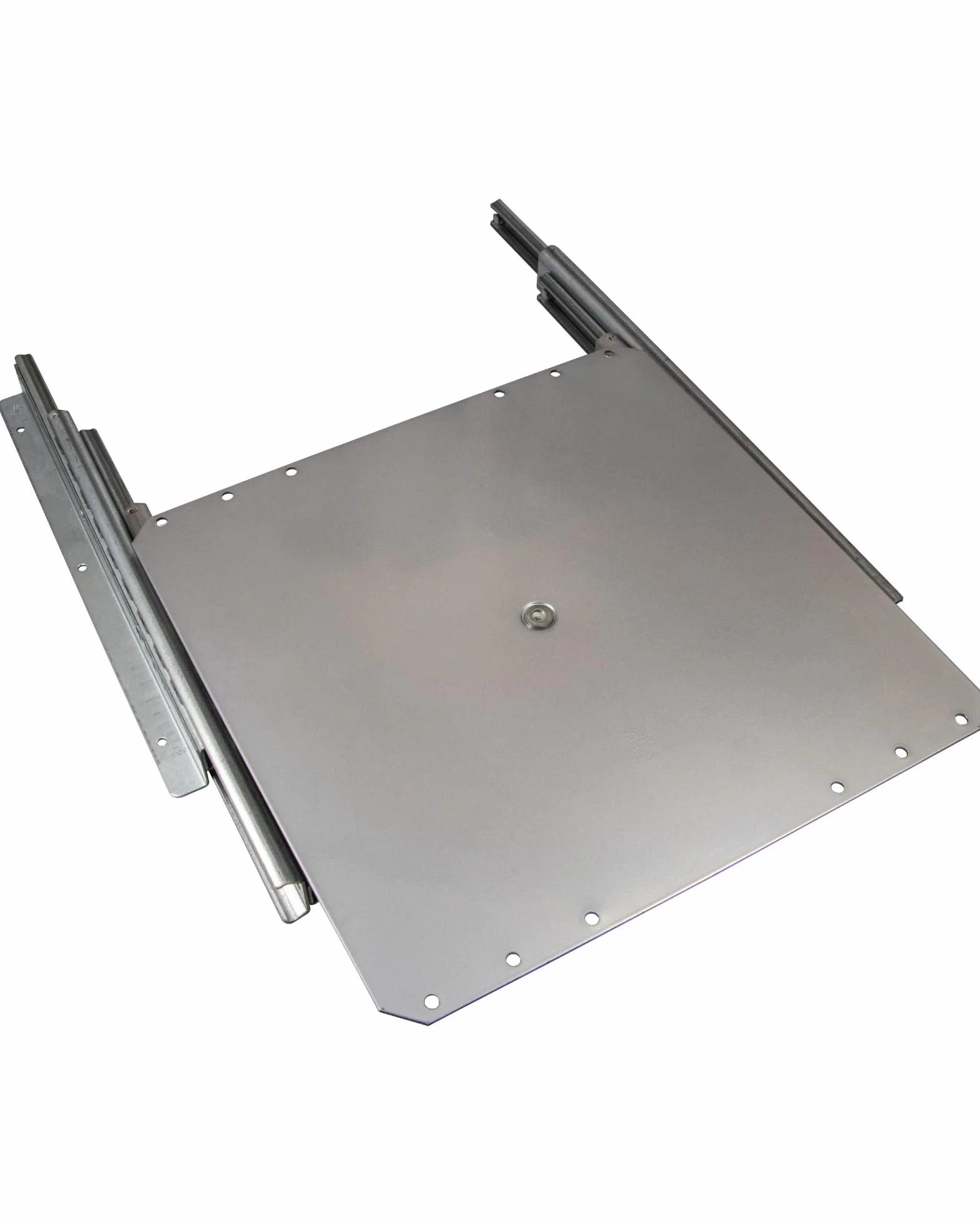 Gedotec Plateau TV pivotant Extension TV pivotante à Visser sur Tablette | Extension d'armoire Charge admissible 50 kg | Extension Totale avec Plateau tournant argenté | Longueur d'extension 335 mm