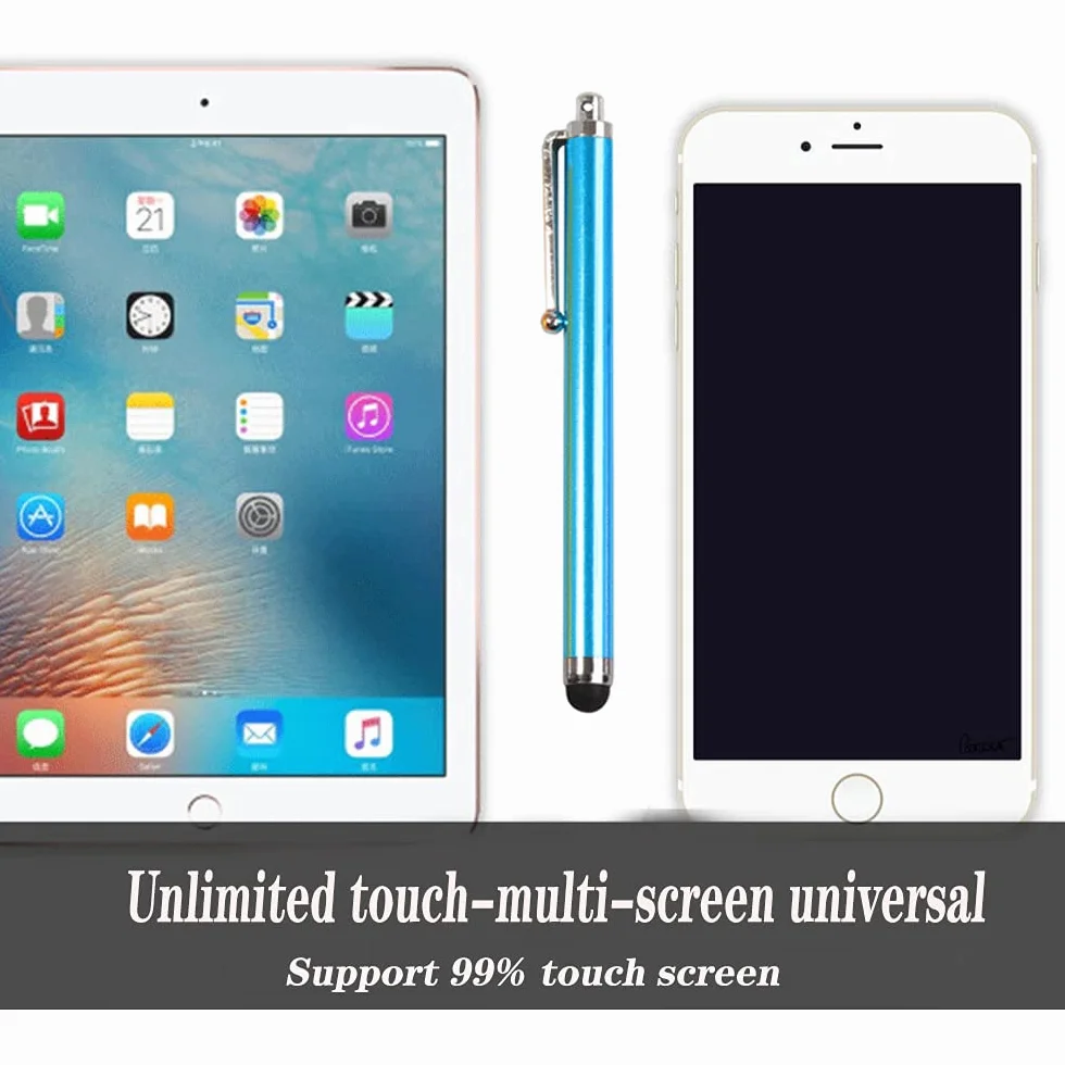 Stylet Stylo Capacitif Universel 12 Pièces pour Tablettes et Téléphones