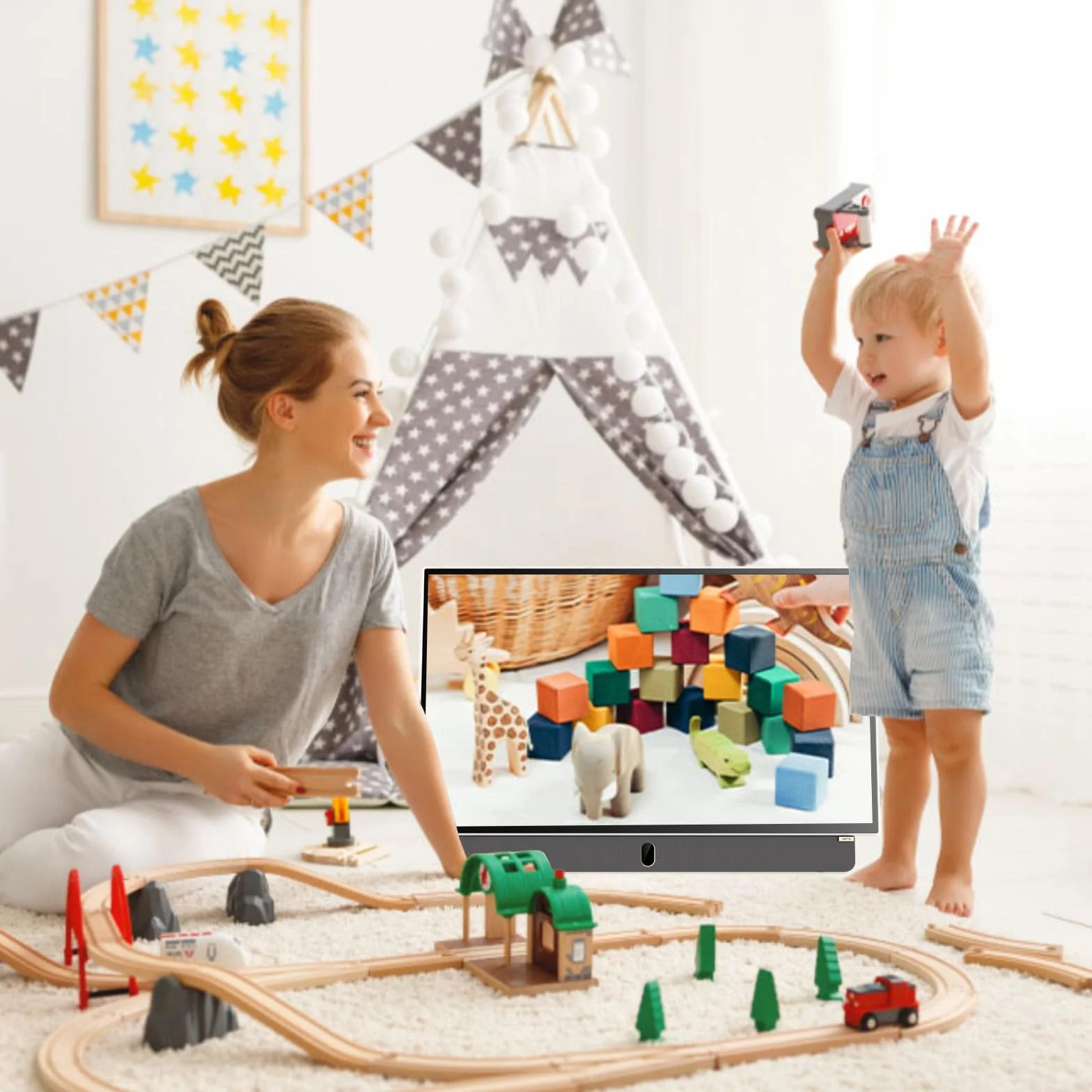Metz TV Portable 24 Pouces (60 cm) Smart Google TV FHD avec Batterie Intégrée Poignée HDR 10 Chargeur Voiture 12V Ecran Anti-reflet Dolby Audio HDMI USB Bluetooth Wi-FI (24MPE7000 Blanc)
