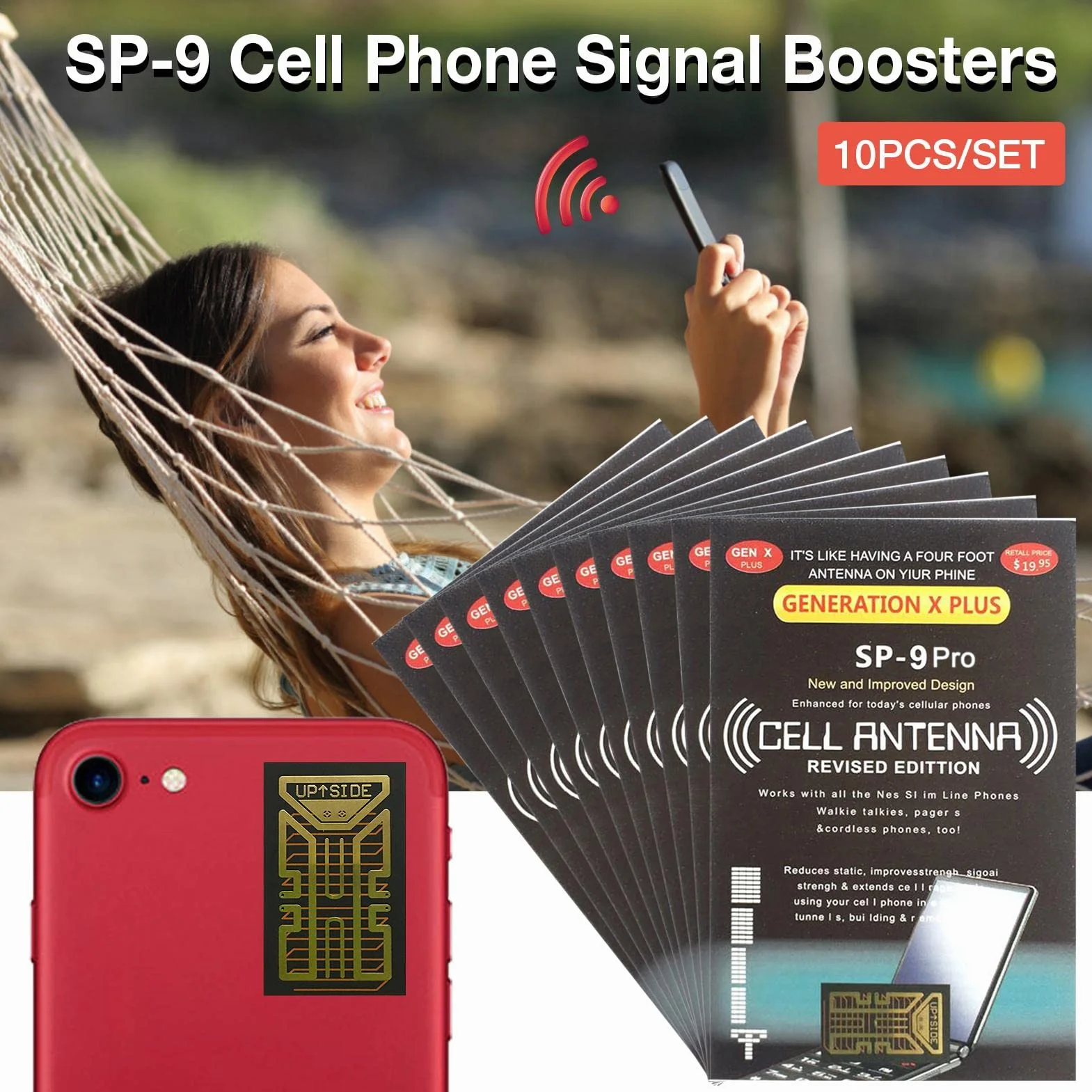 Autocollants Signal téléphone Portable,10 Autocollants -9Pro pour Signal téléphone Portable | Amplificateur d'antenne d'amélioration du Signal réseau