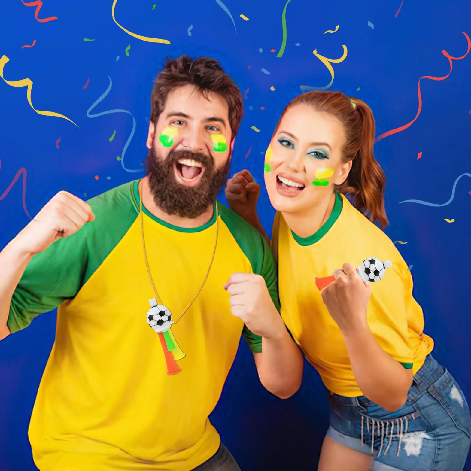Trompette de Football 3 Pièces Corne Klaxon Plastique Enfants Fête 13cm