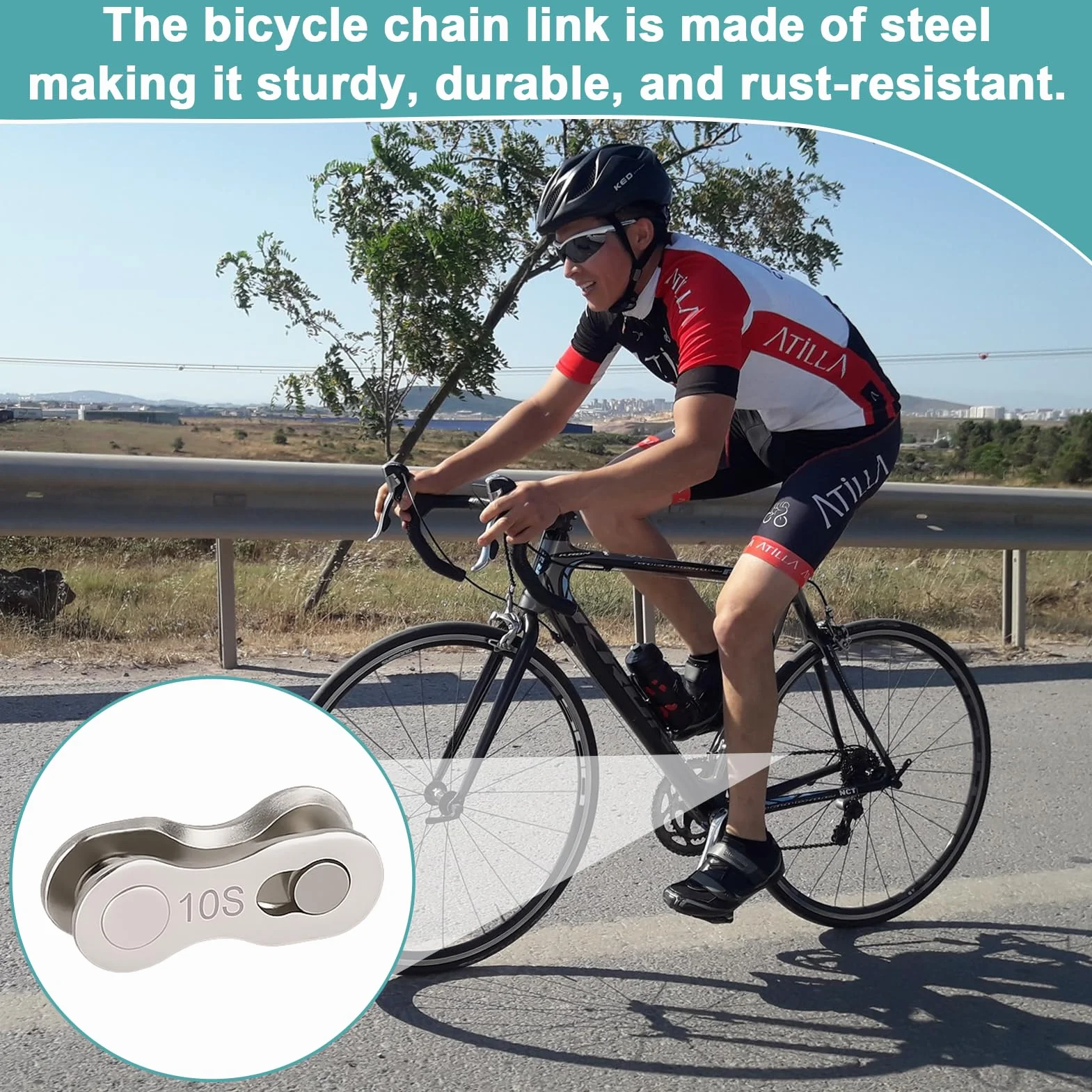 Menibeuty Lot de 10 Paires Maillon Rapide 10 Vitesses pour Chaîne de Vélo, Acier Robuste pour VTT et Vélo de Route, Argent