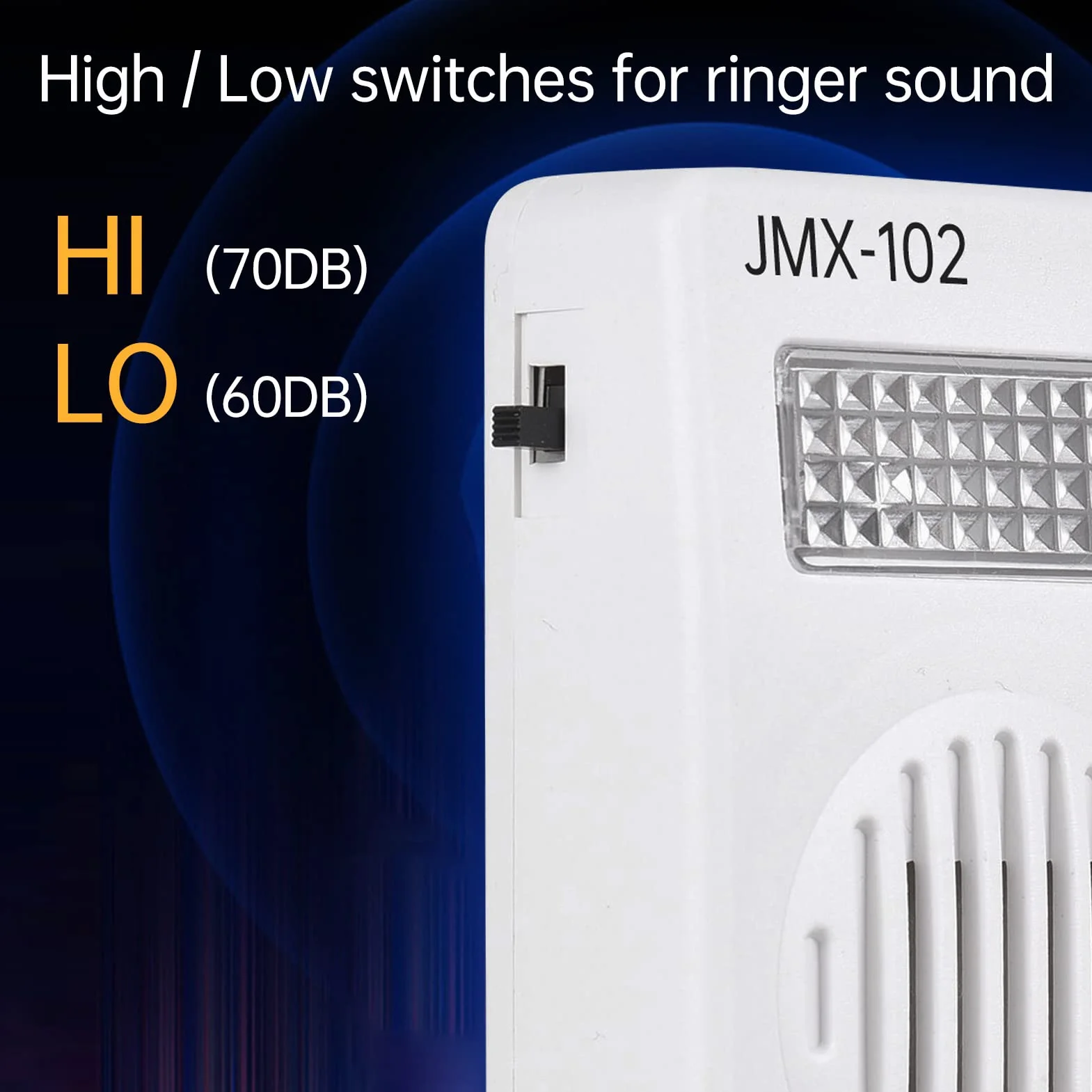 Volume Réglable Léger de Téléphone avec le Connecteur Arrière Latéral du Trou 6P2C Amplificateur de Sonneries de Téléphone avec la Lumière de Stroboscope