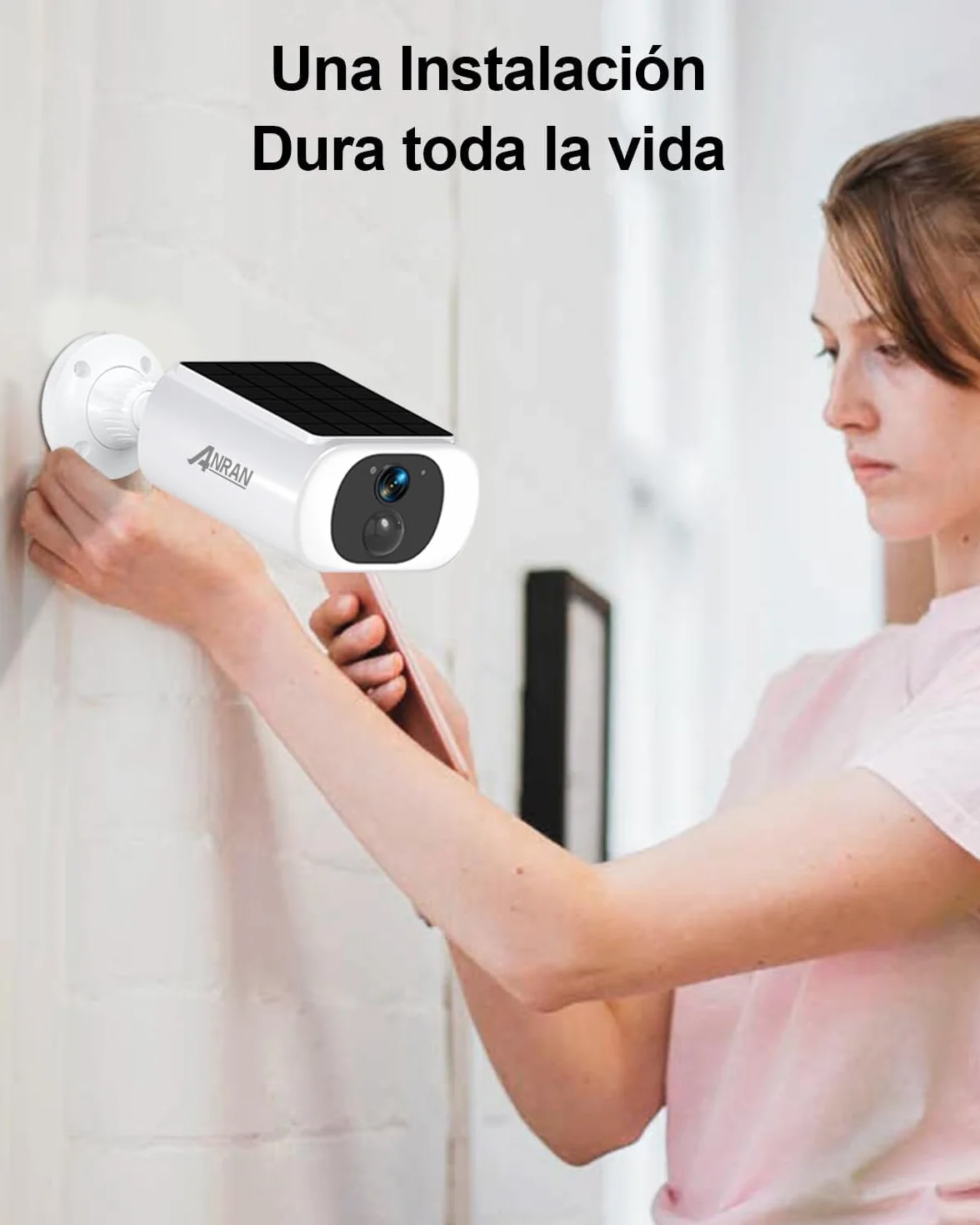 ANRAN 2K Caméra Surveillance WiFi, Panneau Solaire Intégré, Caméra IP Batterie, Puissance illimitée, Spotlight & Vision Nocturne Couleur, Audio Bidirectionnel, Detection Humaine, Sirène d'alarme