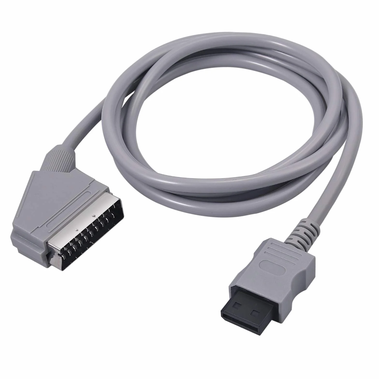 AUTOUTLET 1,8 Mètres de Câble Péritel RVB Réel pour Wii Wii U Remplacement de Câble Péritel RVB Réel pour La Console de Télévision Gris
