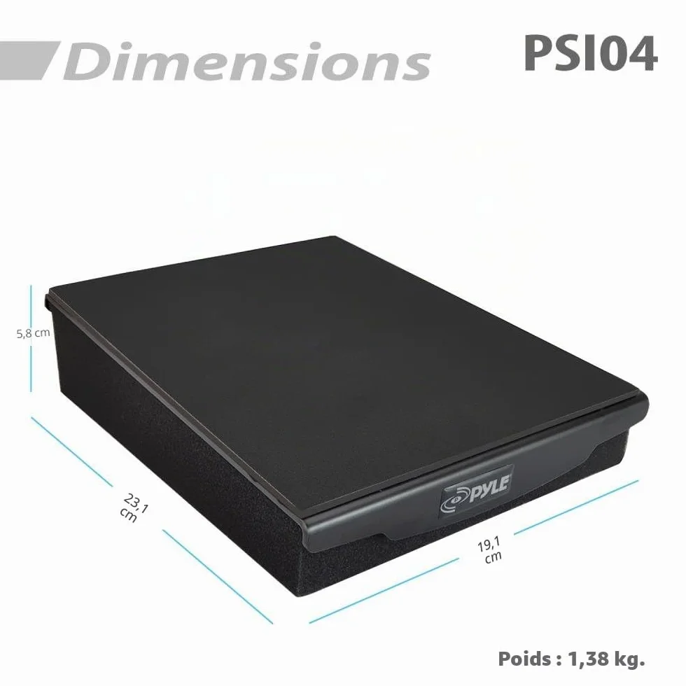 Pyle PSI04 Base de Haut-Parleur Acoustique avec Isolation phonique et Vibrations, 19,1 x 23,1 cm (Simple)