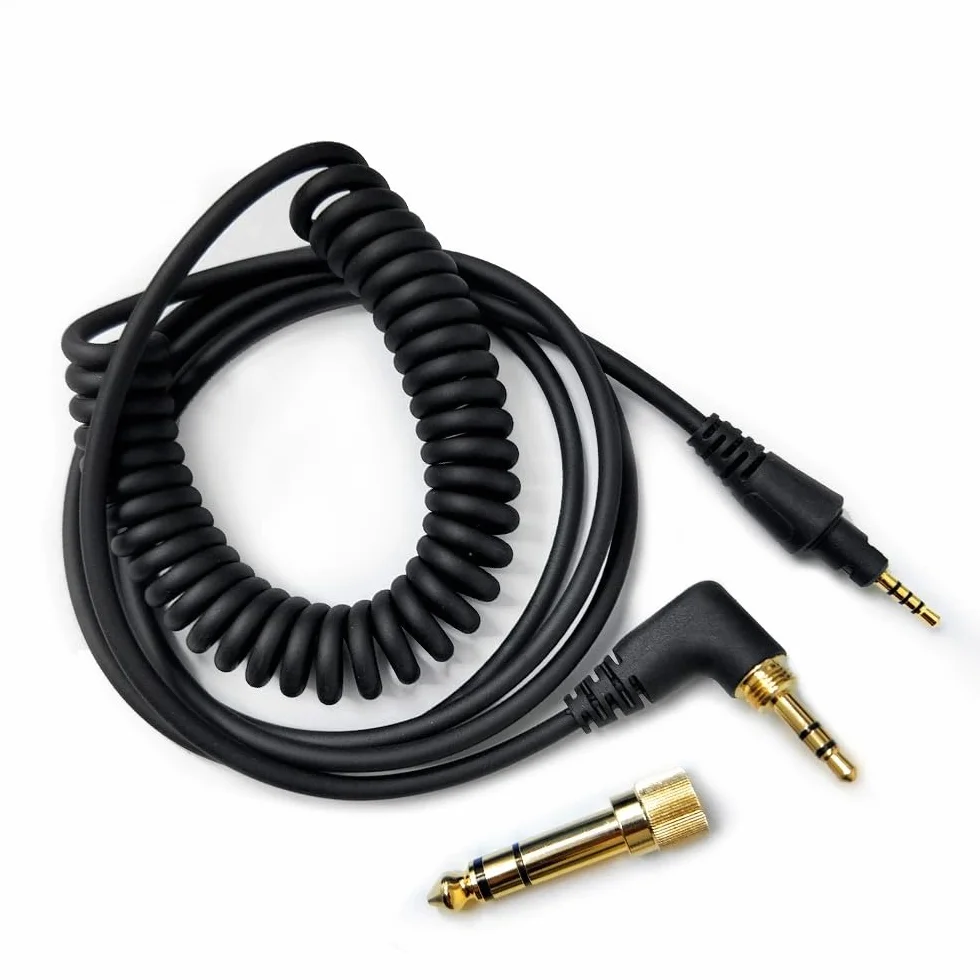 Câble audio pour Pioneer DJ HDJ-CUE1 HDJ-X5 HDJ-X7 HDJ-S7 HDJ-CX Casque, 3,5 mm à 2,5 mm Câble rétractable à ressort, avec 6,35 mm Adaptateur (1,2~2m)