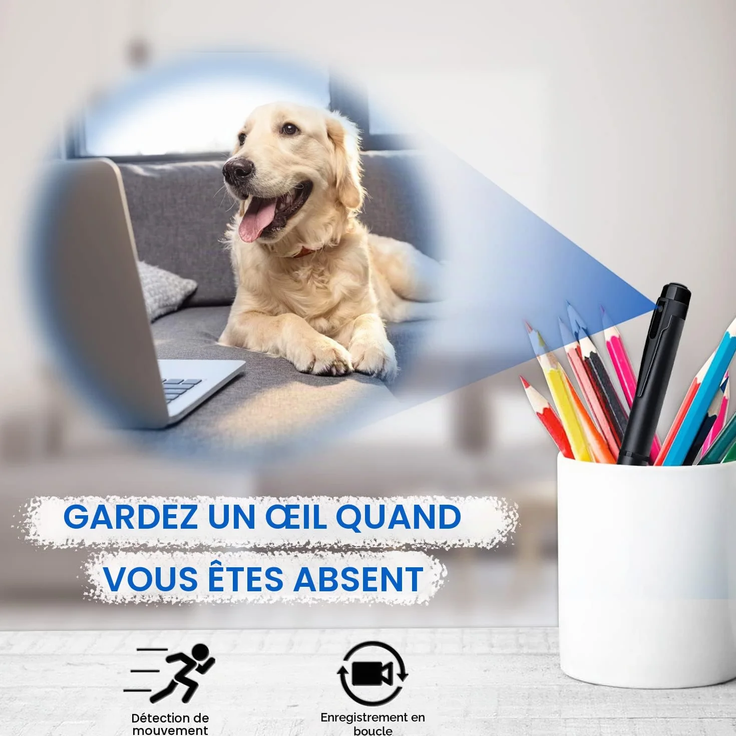 Sprfuk Mini caméra Espion, caméra cachée HD 1080p, caméra de Poche cachée pour Nounou, Appareil Photo de Corps, enregistreur Audio et vidéo avec détection de Mouvement pour réunion d'affaires