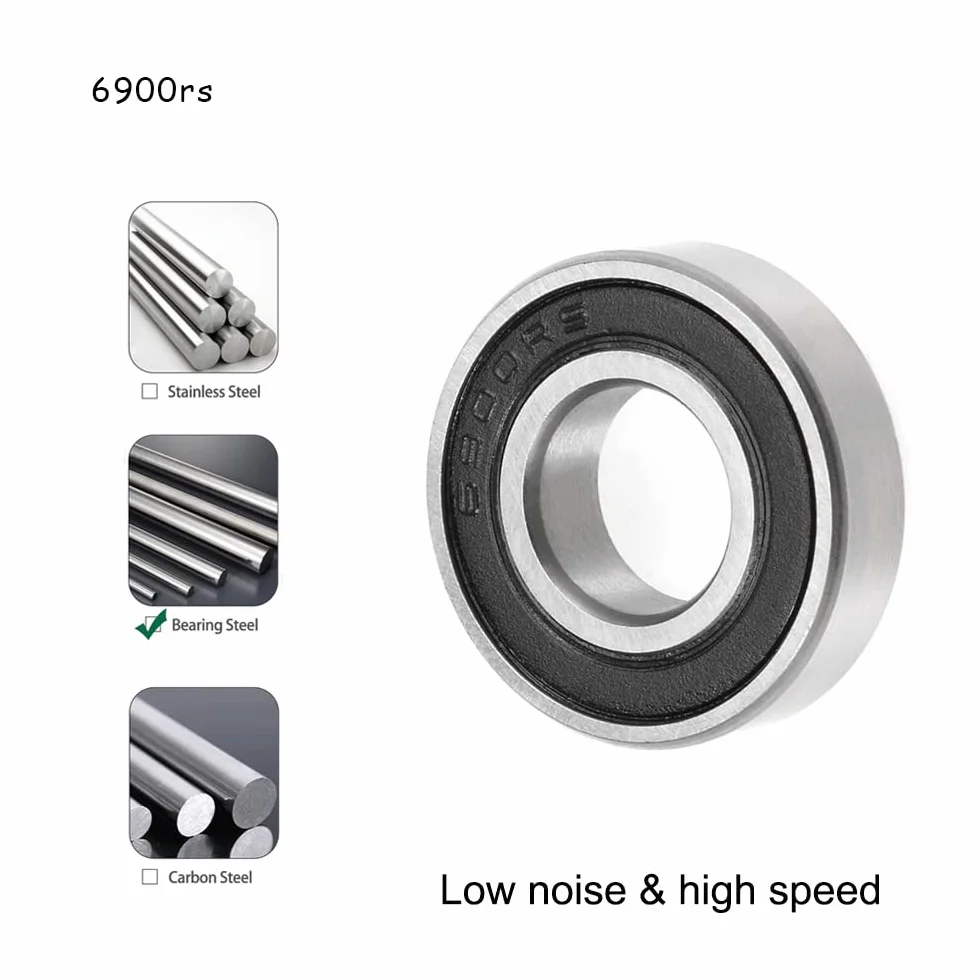 6900-2RS Ball Bearings 10x22x6 mm Rubber Seal Deep Groove Double Shielded for Skateboarding Inline Skates