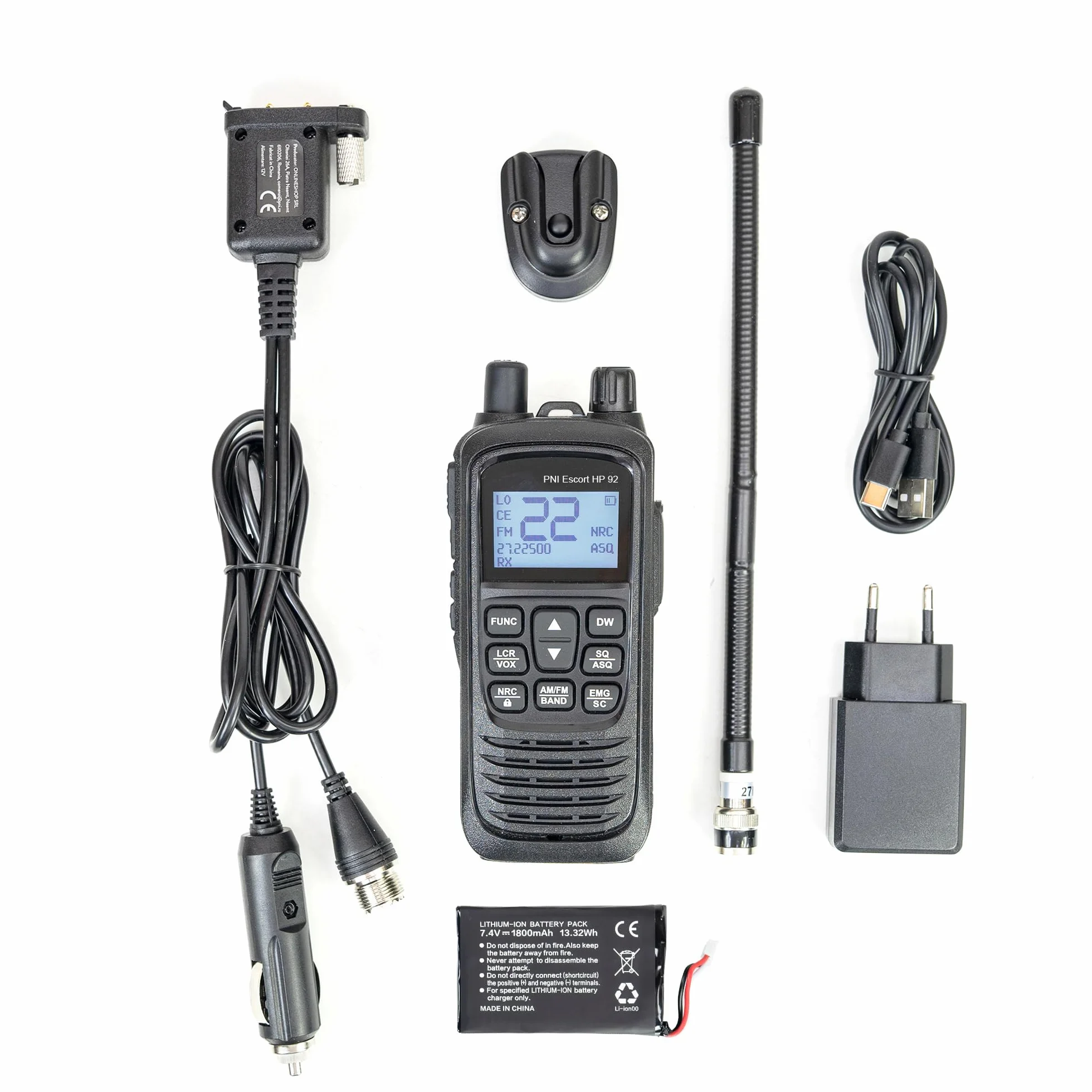 PNI Escort HP 92 CB Radio Portable 4W AM-FM Multistandard 12V-24V