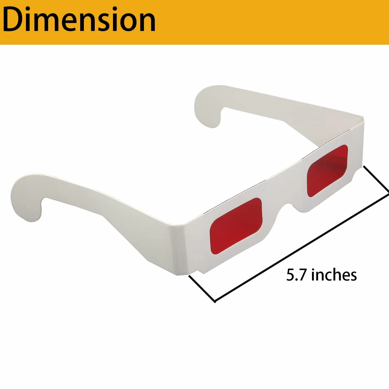 Lot de 20 lunettes 3D rouges en papier rouge pour film 3D Secret Reveal - Verres rouges 3D - Lunettes de visualisation 3D