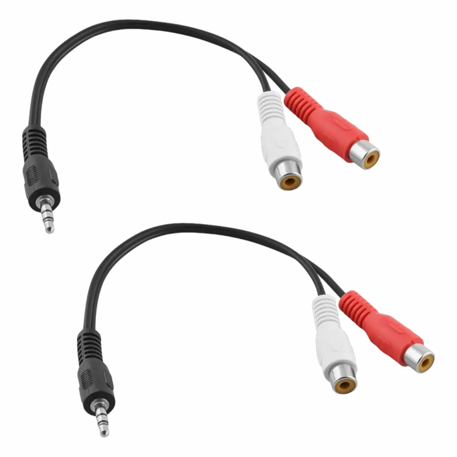 2 Pièces Adaptateur Audio Stéréo RCA vers Jack 3,5 mm, Convertisseur 2x RCA Femelle vers Fiche Jack Mâle, Câble Audio Hi-Fi Haut, Connexion TV, Chaîne Stéréo, Amplificateur, Enceinte, Smartphone