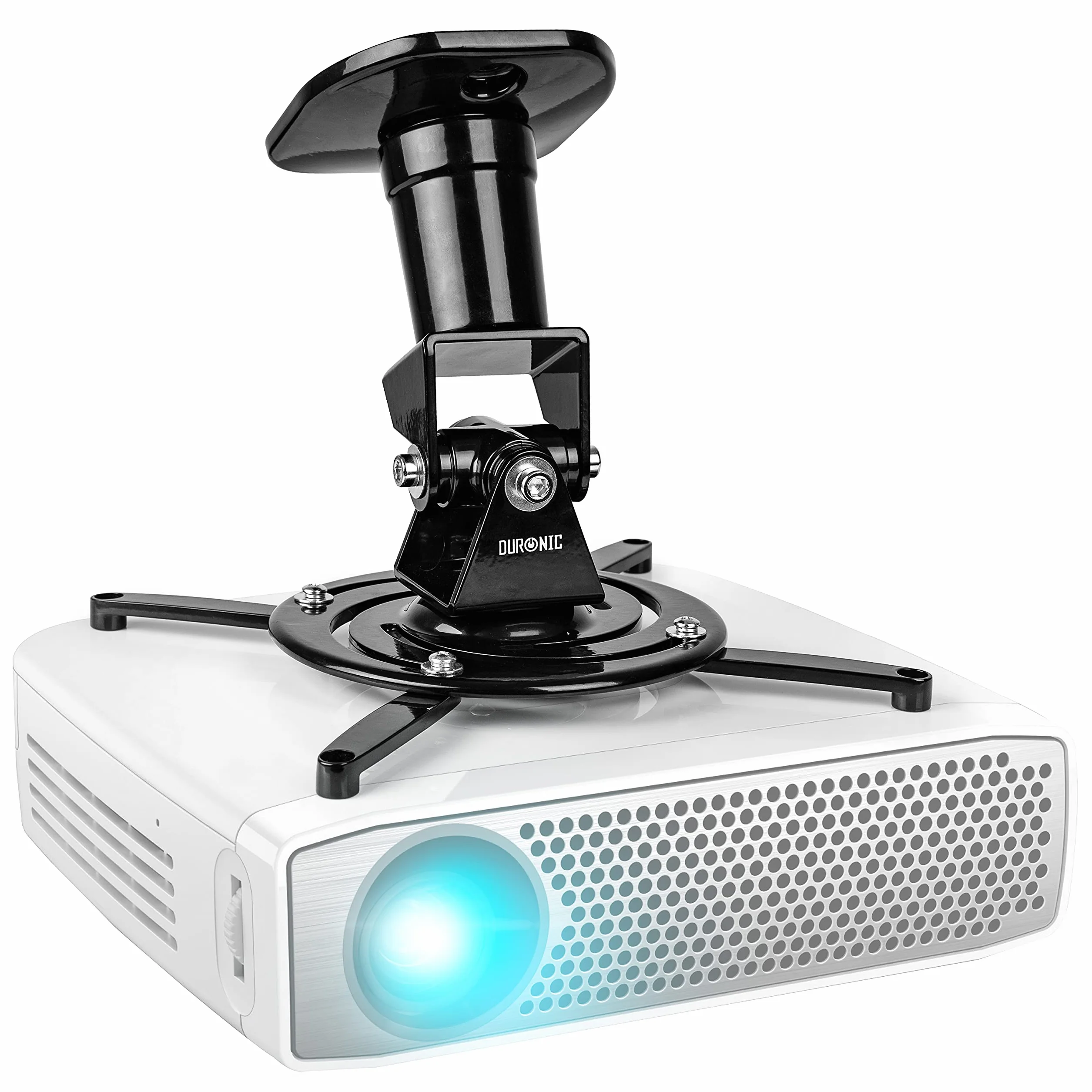 Duronic PB01XB Support Vidéoprojecteur Plafond Rotatif 360° Inclinable 180° Pivotant 180° 10 kg