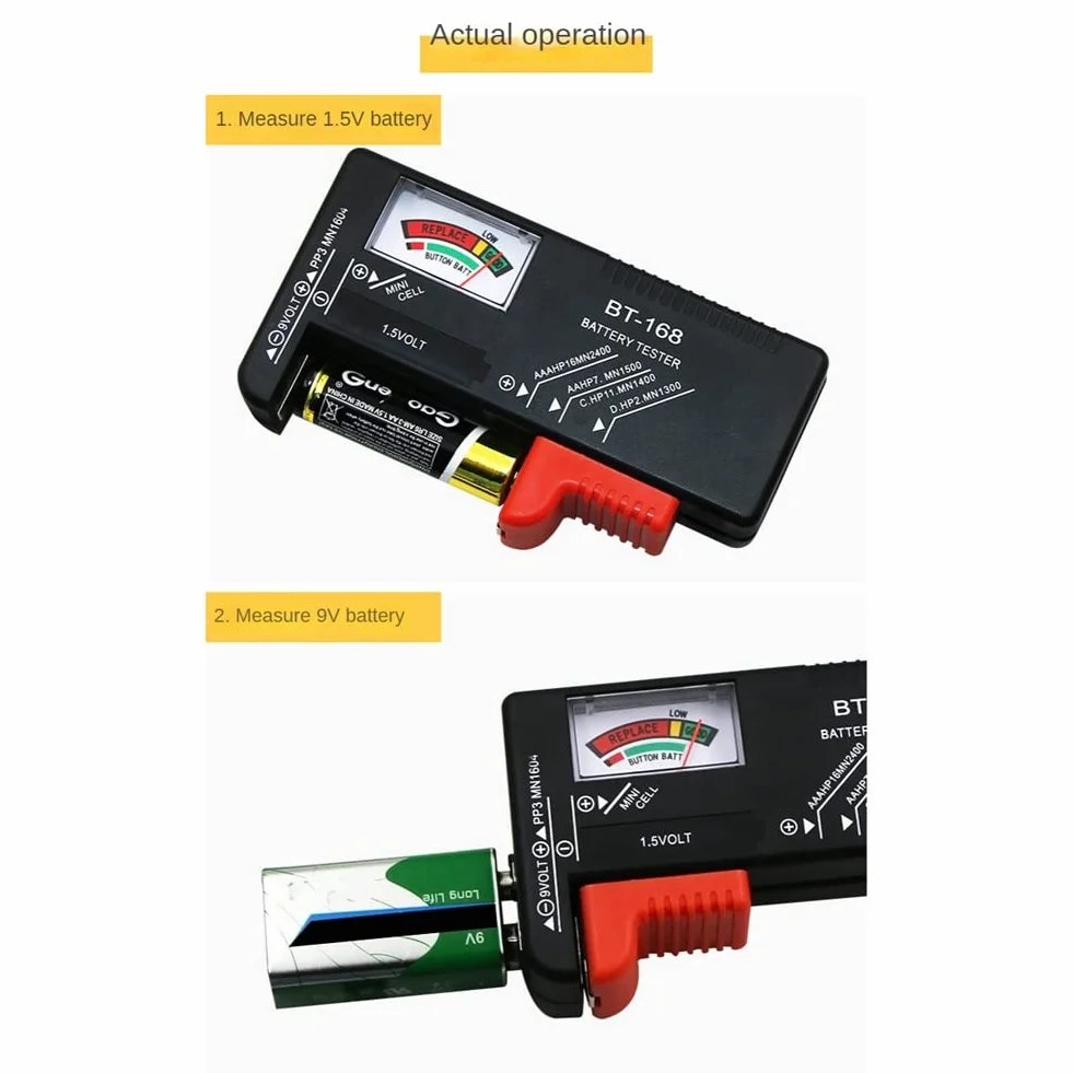 BT-168 AA/AAA/C/D/9V/1.5V Pile Bouton Universelle Compteur à Code Couleur Indique Volt Testeur Vérificateur BT168