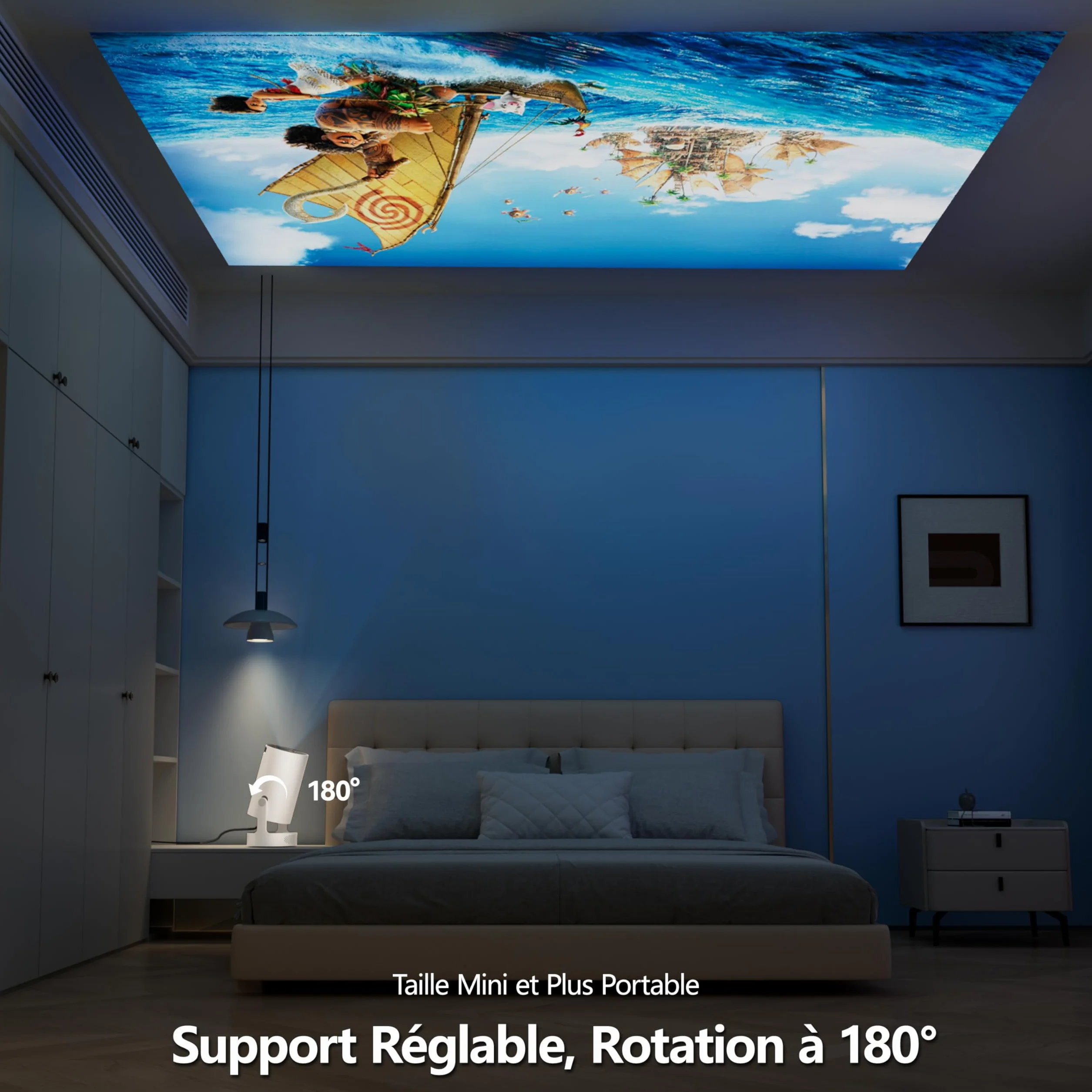 Vidéoprojecteur Intelligent Android 11, Mini Projecteur Portable FHD 1080P 4K, 300 ANSI Lumens, WiFi 6 Bluetooth 5.0