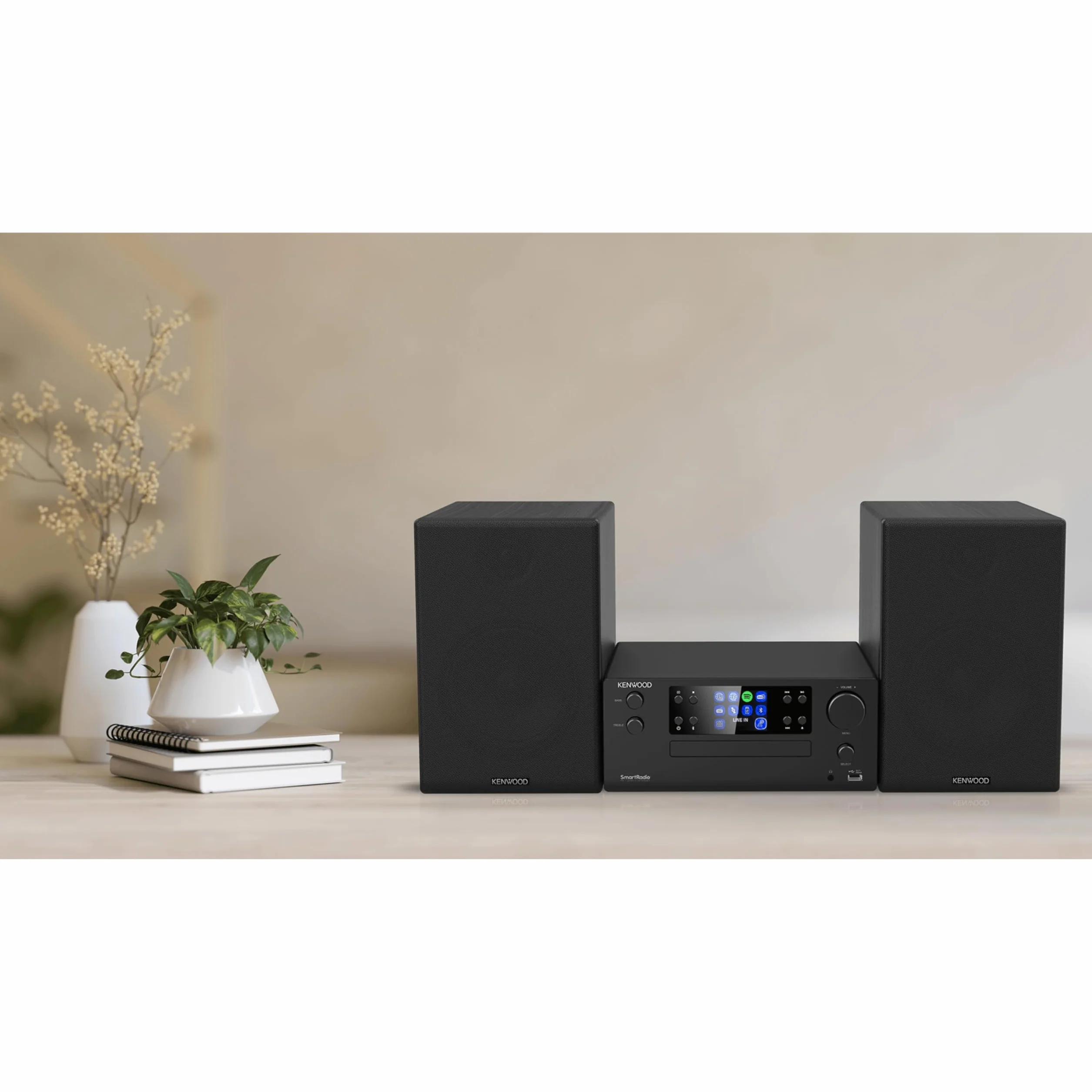 KENWOOD M-9500S-B - Système Micro Hi-Fi Intelligent avec Radio Internet, DAB+, CD/USB, Streaming Audio, Sub-Out, Entrée Optique, 2 x 50 W RMS Noir