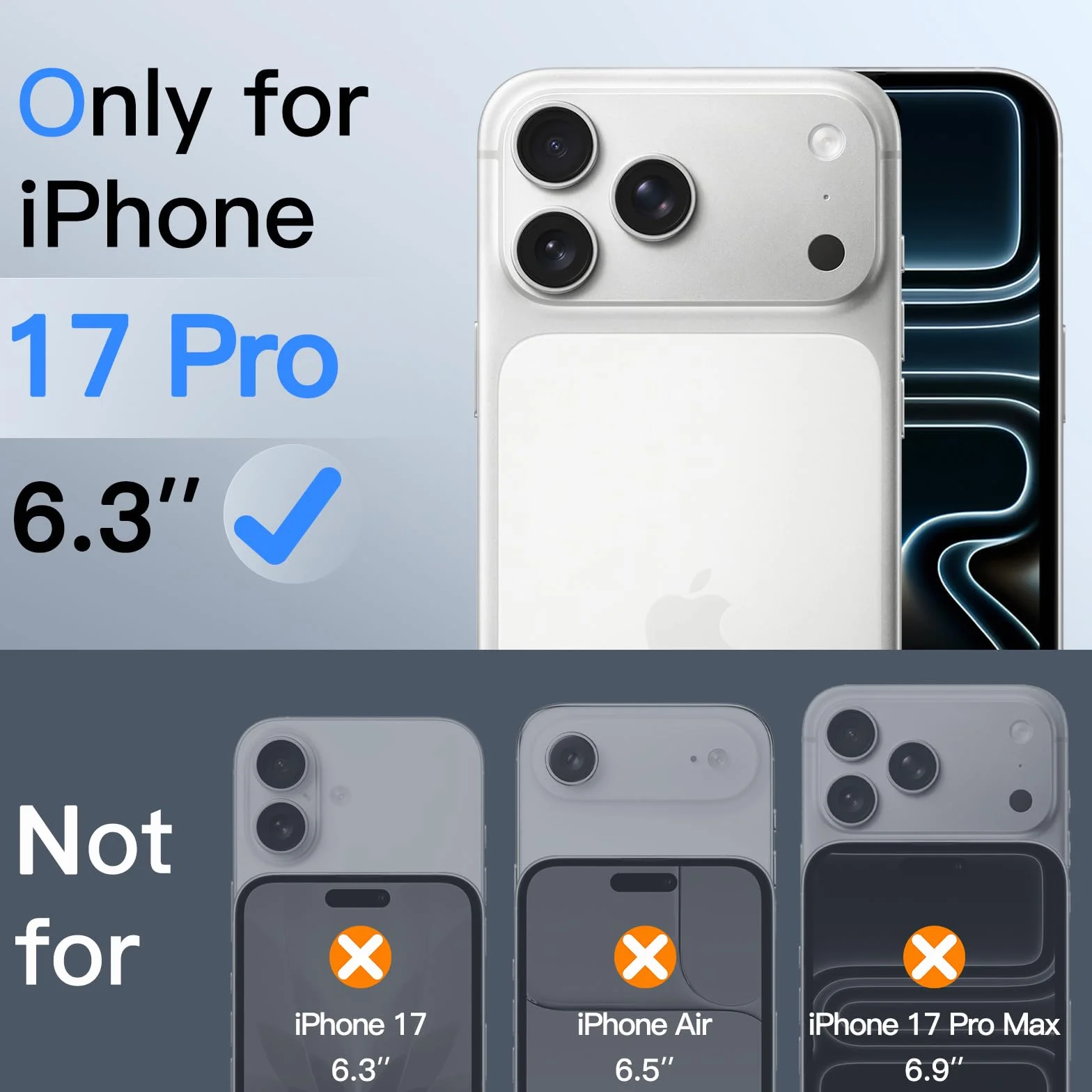 JETech Protection Anti-Espion iPhone 17 Pro 6,3 Pouces Film Verre Trempé Lot de 2