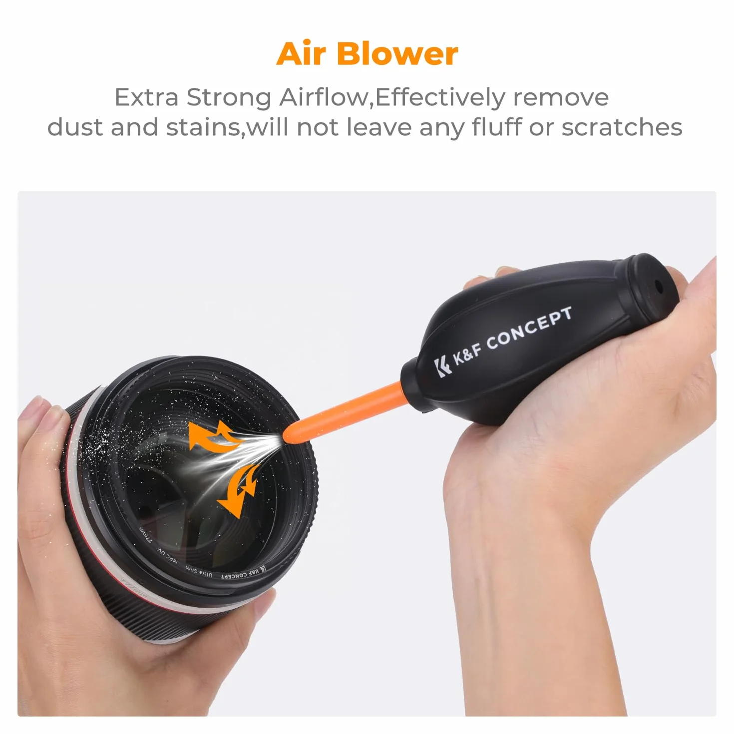 K&F CONCEPT Kit de Nettoyage Appareil Photo 15-en-1 Soufflerie d'air, Lingettes Nettoyantes*6, 60ml Liquide de Nettoyage, Chiffon de Nettoyage*5, Brosse de Nettoyage pour DSLR Téléphones Portables