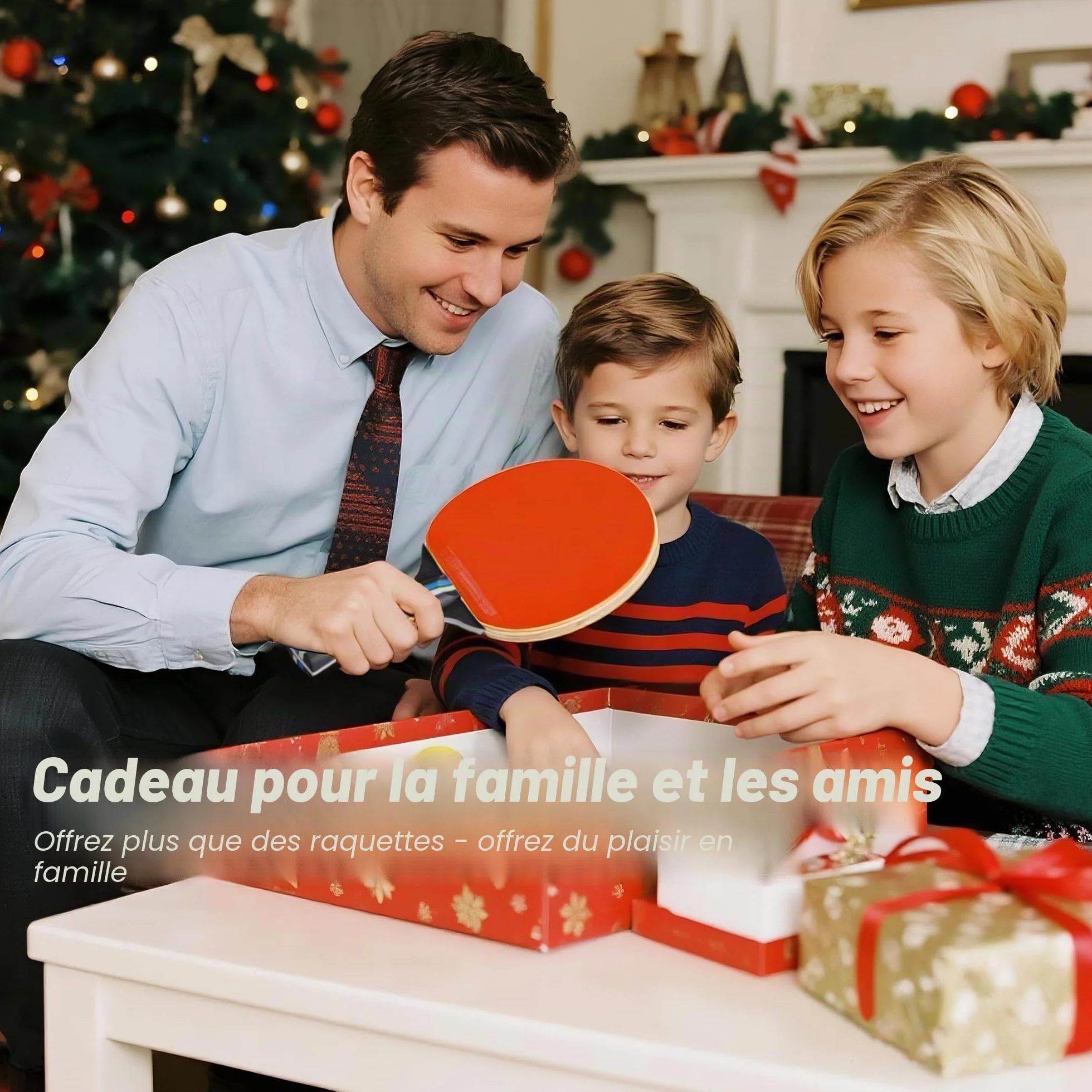 Raquette de Ping-Pong, 2 Raquettes + 3 Balles + 1 Sac