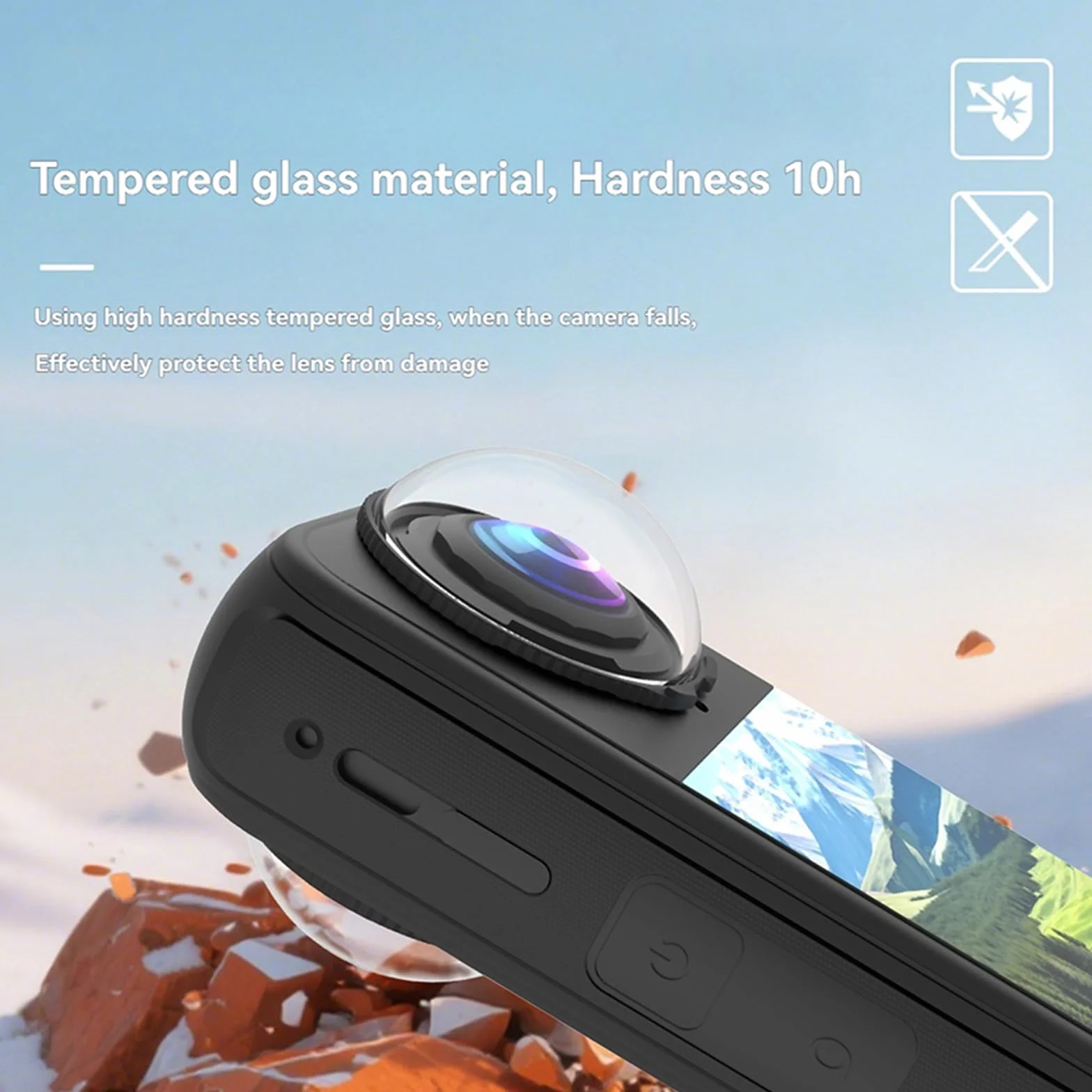 Protections d'objectif de qualité supérieure pour Insta360 X4 Air, haute transparence 10H optique en verre trempé avec revêtement AR, compatible avec les accessoires d'appareil photo Insta 360