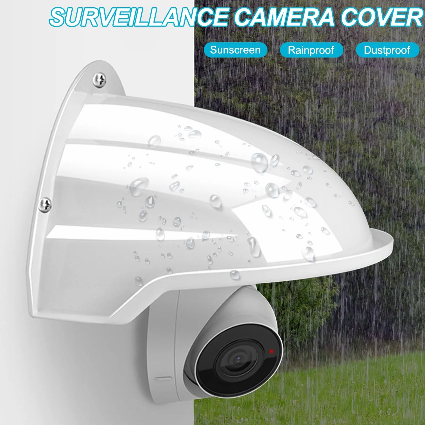 2 Pièces Protection Caméra Extérieure, Boîtier Plastique Résistant aux Intempéries, Moniteur Avec Protection Solaire et Contre la Pluie pour Caméras Bullet et Dome