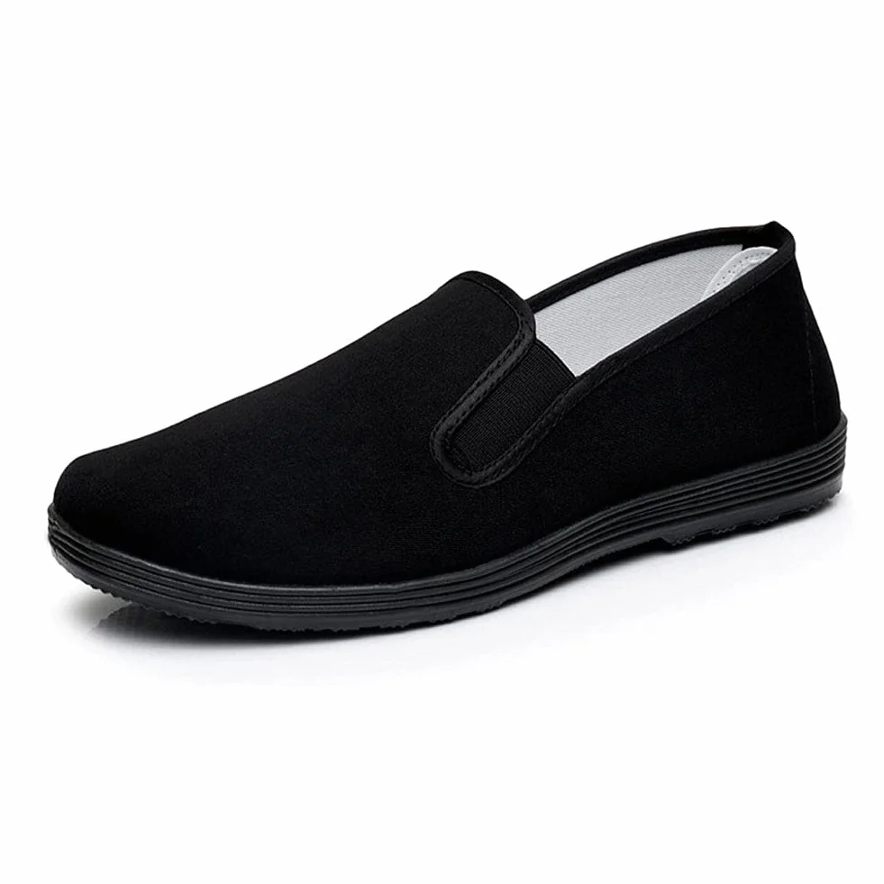 Chinois Kung Fu Pantoufles Tai Chi Chaussures Semelle Caoutchouc Noir