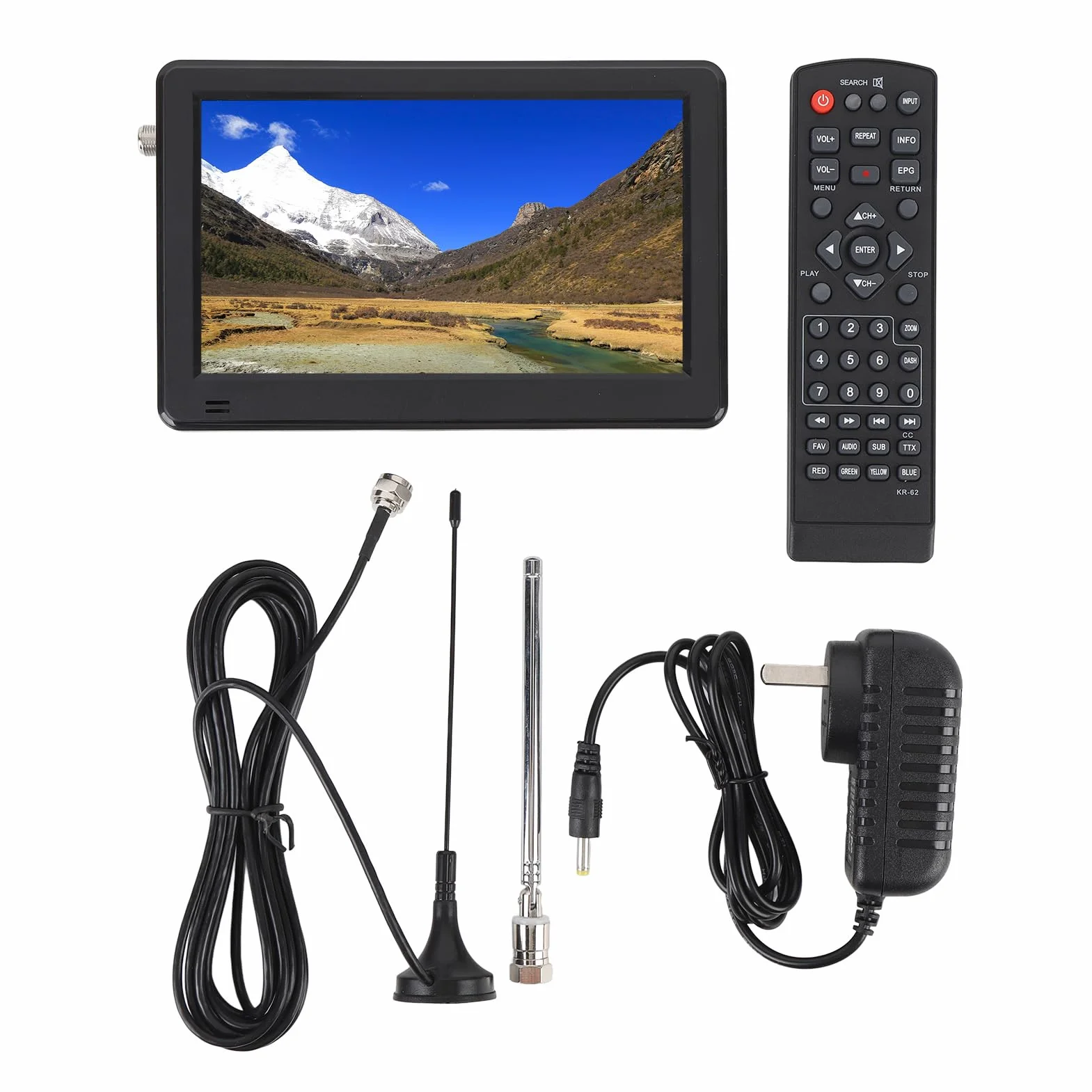 Téléviseur numérique portable de 6 pouces, écran vibrant, signal amélioré, adapté à l'extérieur