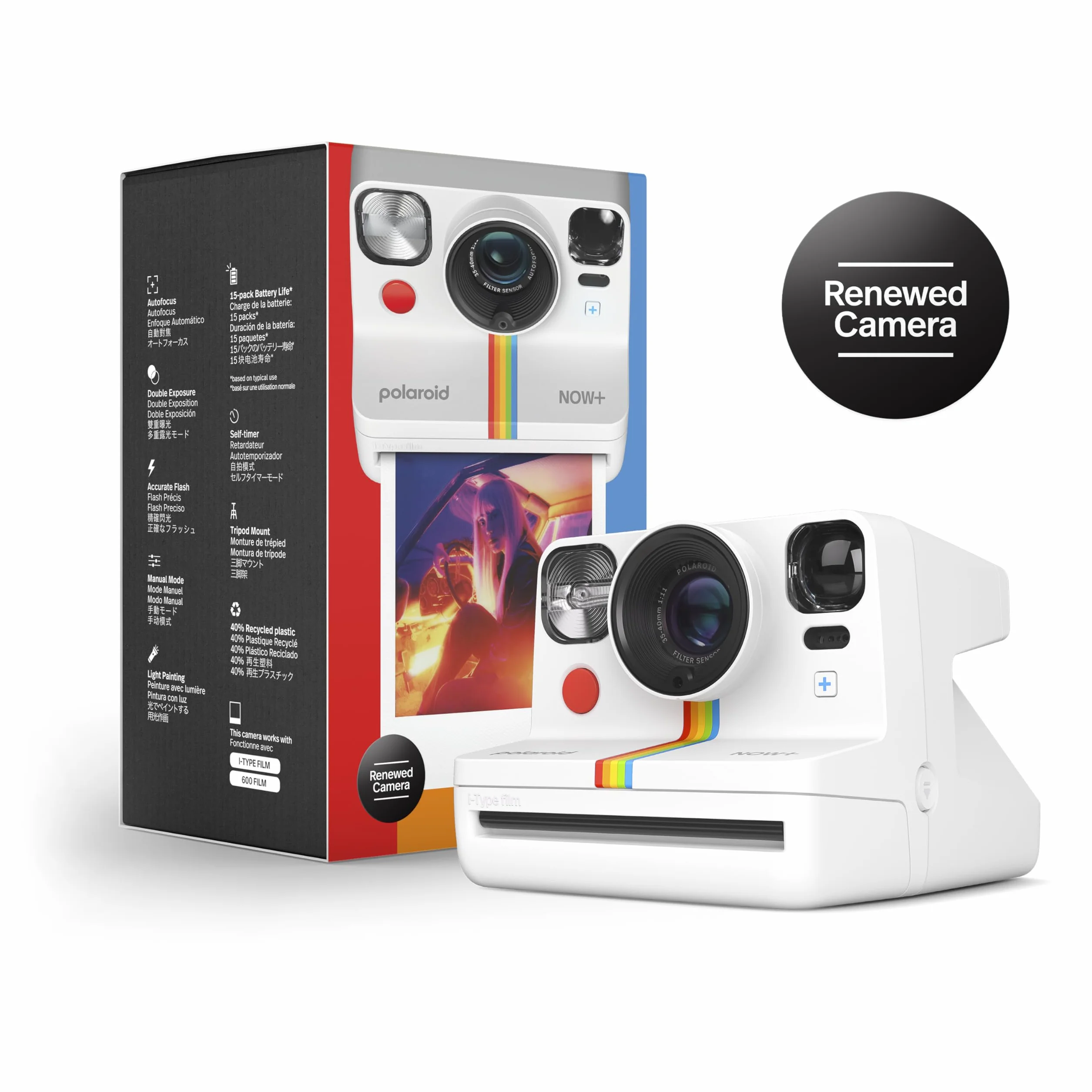 Polaroid Now+ Generation 2 Appareil Photo instantané - Blanc (Reconditionné)