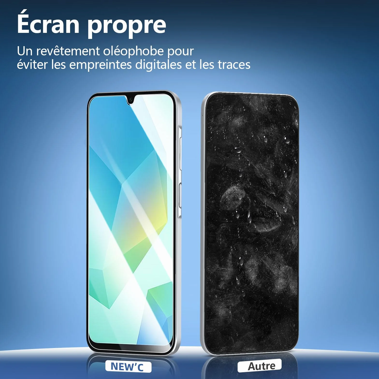 NEW'C Lot de 3, Verre Trempé pour Samsung Galaxy A17 2025, Galaxy A16 5G, Galaxy A26 5G, Film en Protection écran efficace contre les Rayures - sans Bulles - Ultra Résistant - HD Transparent-Dureté 9H