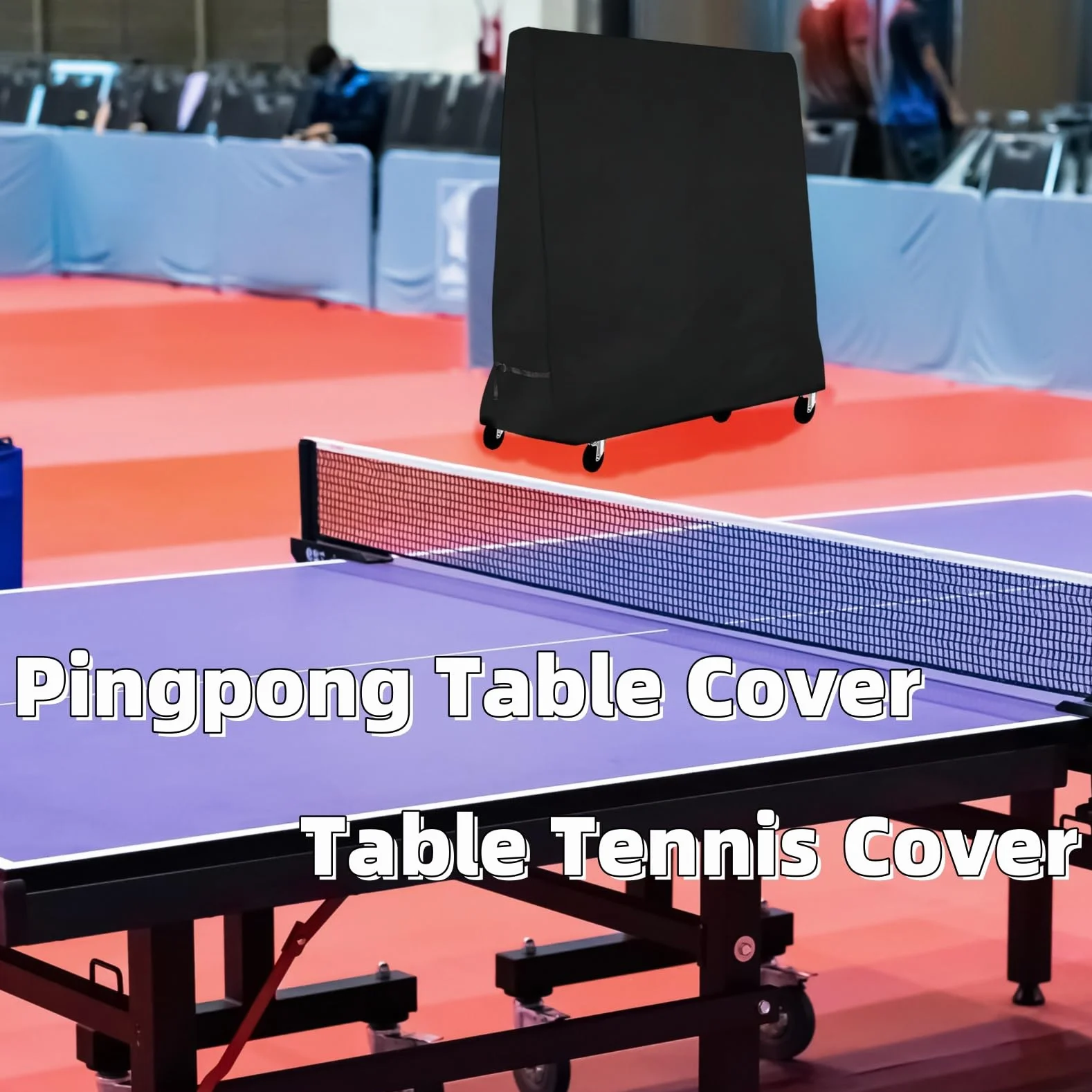 Housse de Protection pour Table de Ping Pong Extérieure Imperméable 185 x 70 x 165 cm Noir