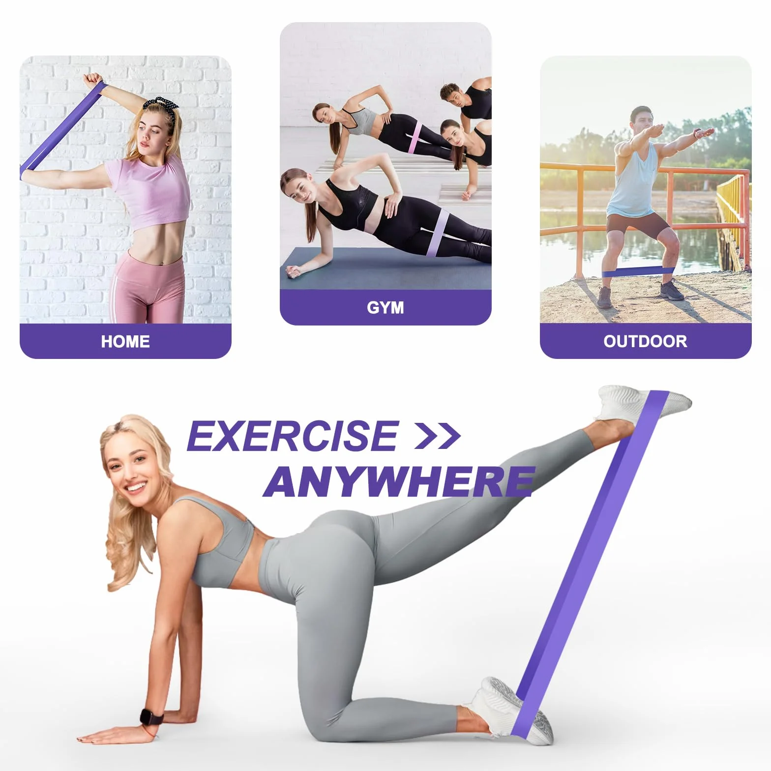 Fokky Bande Élastique Musculation Lot de 5, 5 Niveaux de Force, Élastique Sport Fitness Pilates Yoga avec Sac de Rangement