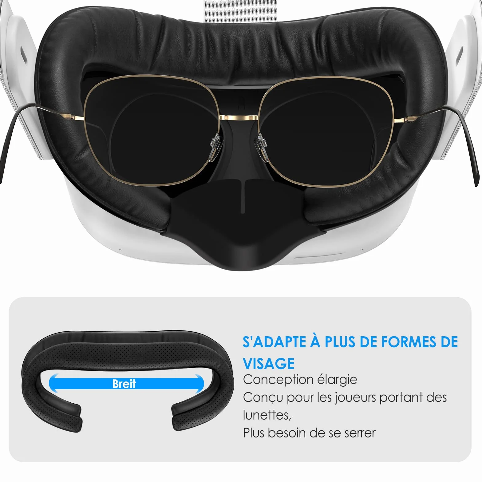 Interface Faciale pour Oculus Meta Quest 2 Accessoires Kit 7 en 1 avec Coussin de Protection