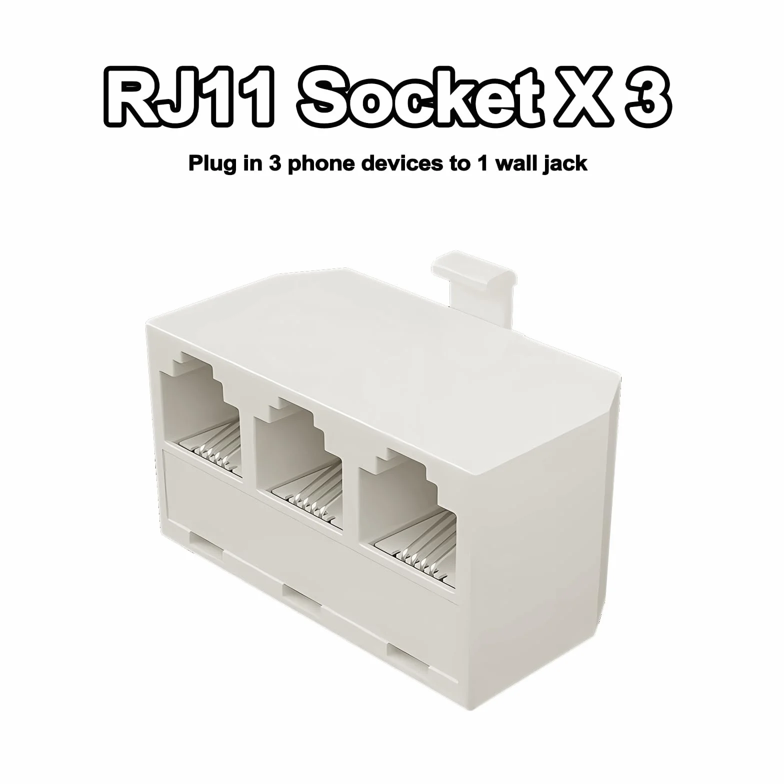 RJ11 Female to RJ11 Male Adapter Adaptateur Répartiteur De Ligne Téléphonique Séparateur Mural Téléphonique À 3 Voies Prise Rj11 Adaptateur Haut