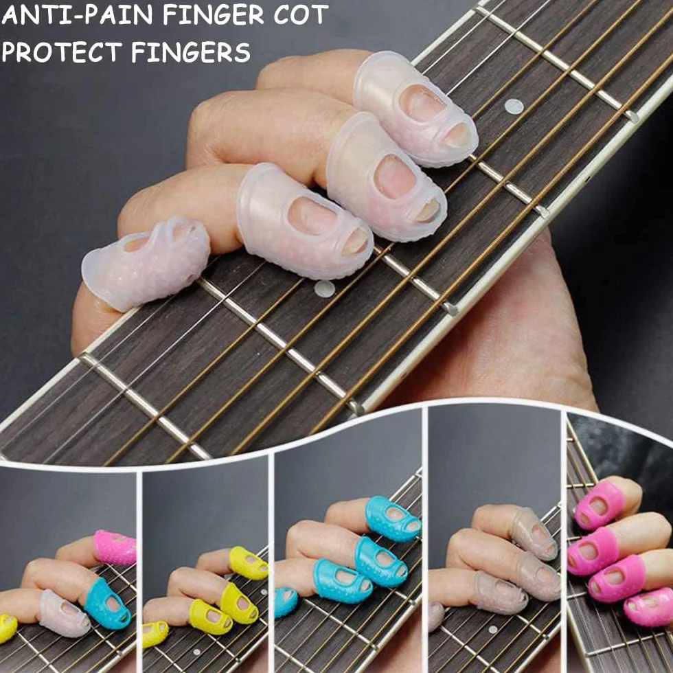 Protège Doigt Guitare - 30PCS Antidérapants 5 Tailles pour Débutants Guitare Ukulélé