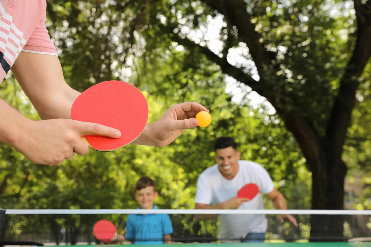 Idena Raquette de Ping-Pong Training Manche Bois Caoutchouc Rouge Noir Débutants