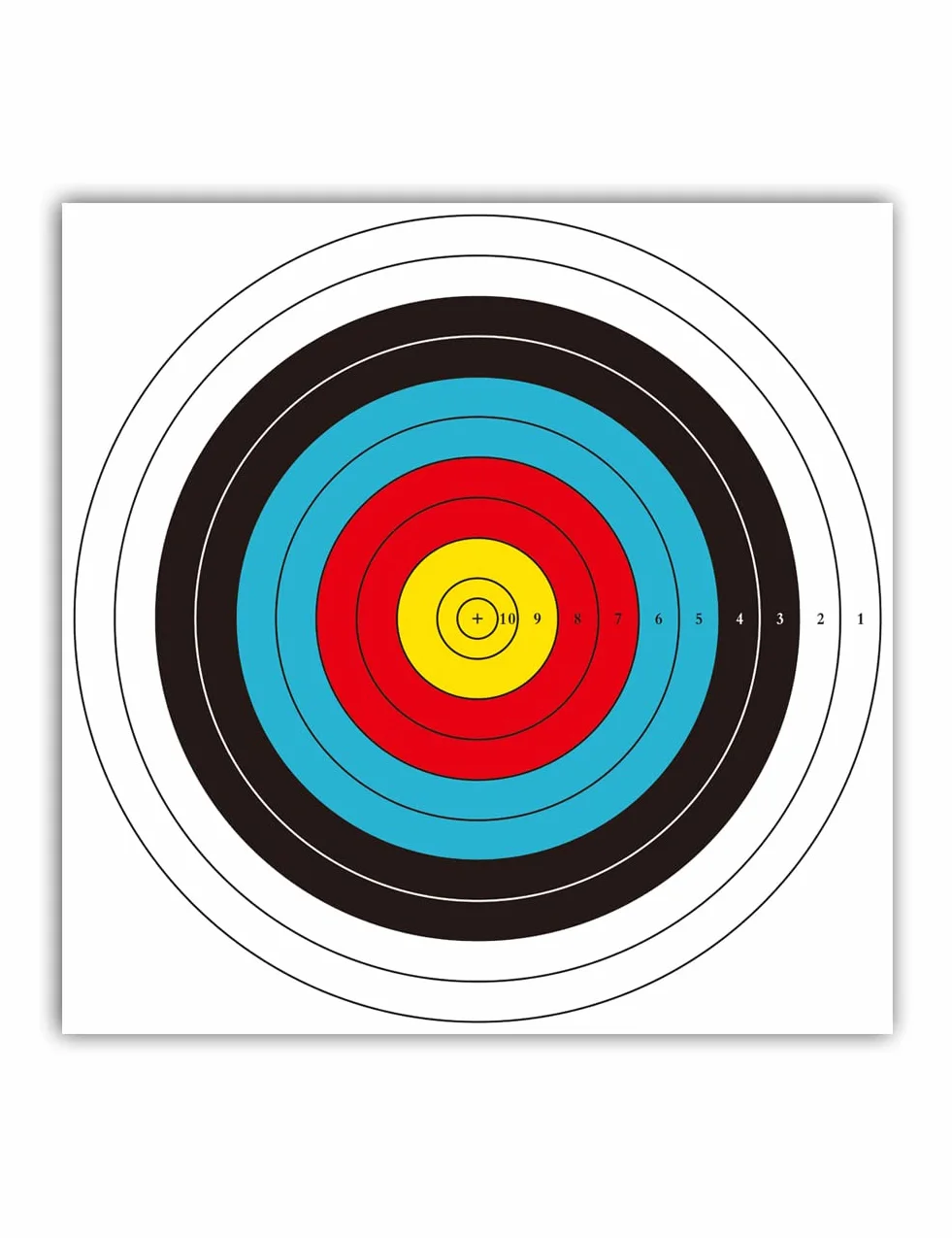 Cibles de tir à l'arc 40 cm x 40 cm 10 Anneaux Papier 30 pièces
