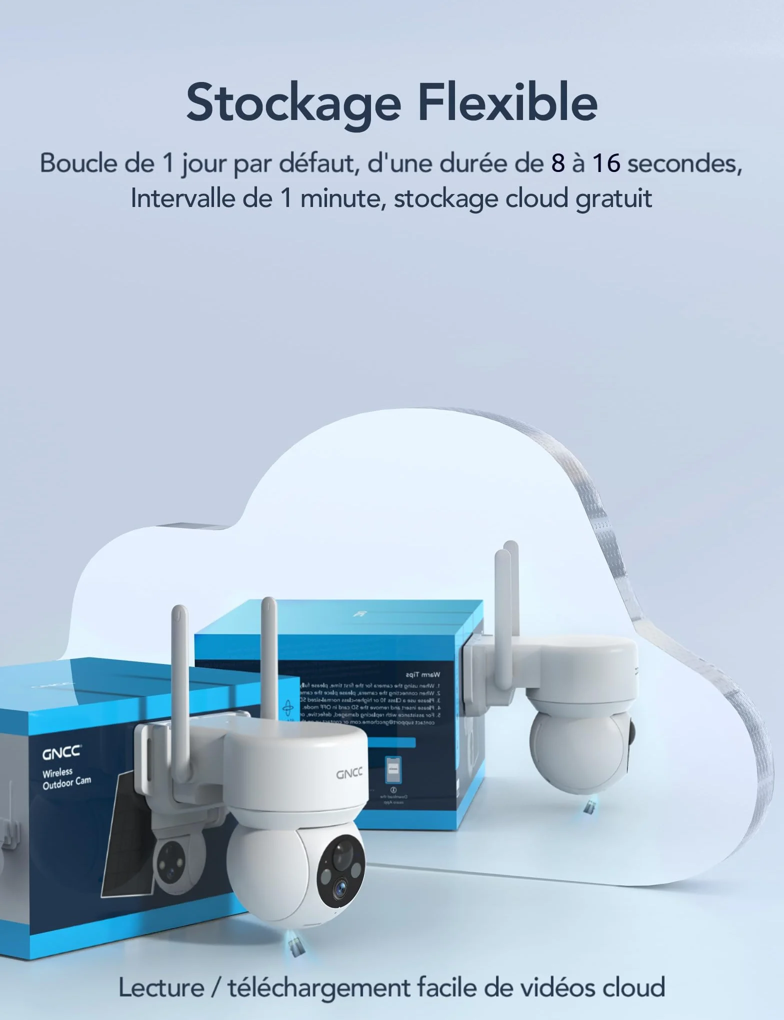 GNCC Camera Surveillance WiFi Exterieure sans Fil Panneau Solaire 360° PTZ 2MP Détection Humaine PIR Vision Nocturne Couleur Audio Bidirectionnel 2,4G