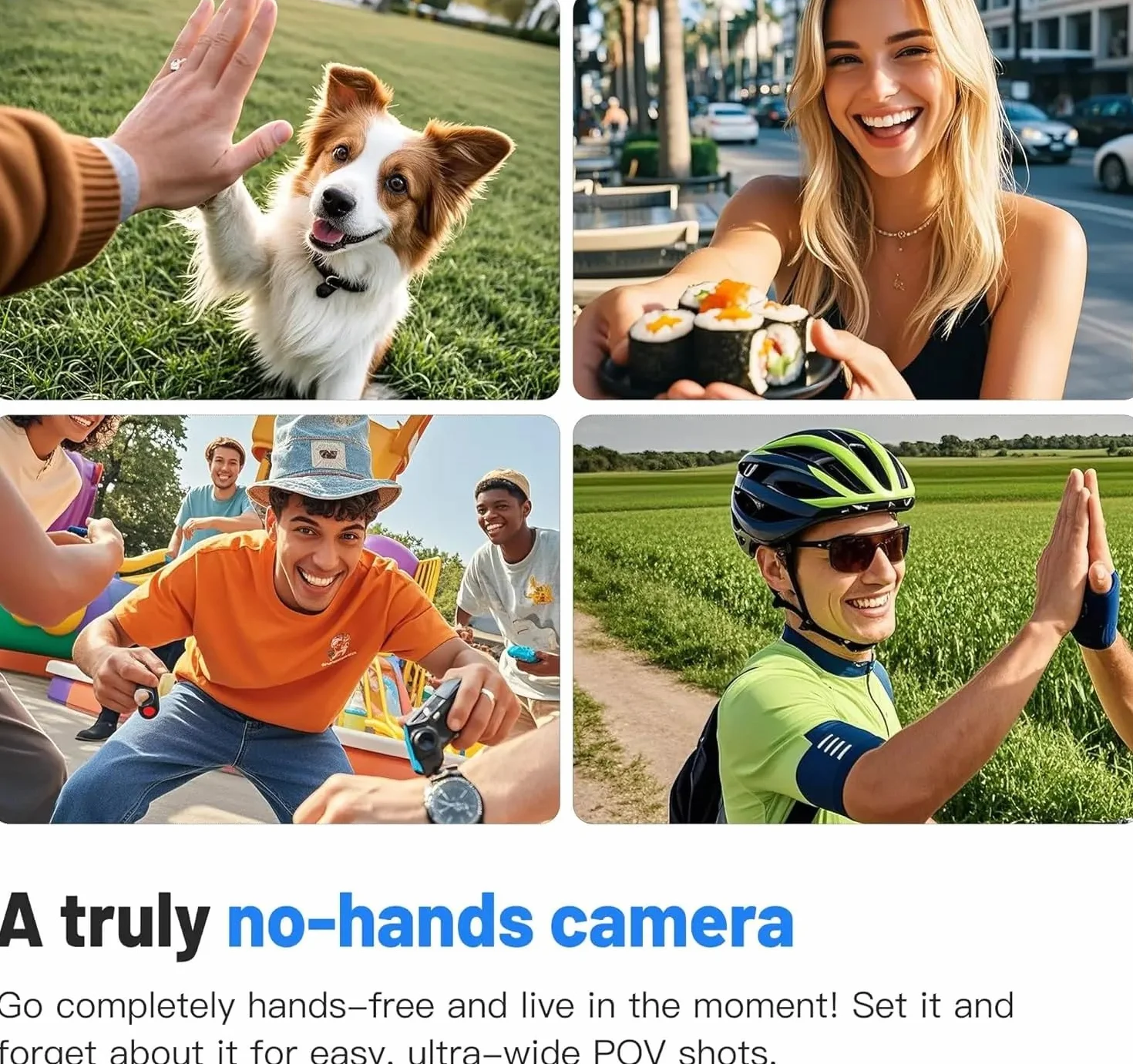 Caméra Sport 1080P WiFi Étanche Aimanté Mini Action Cam Portable avec Clip 360° Angle 120° Enregistrement en Boucle pour Moto Casque Velo