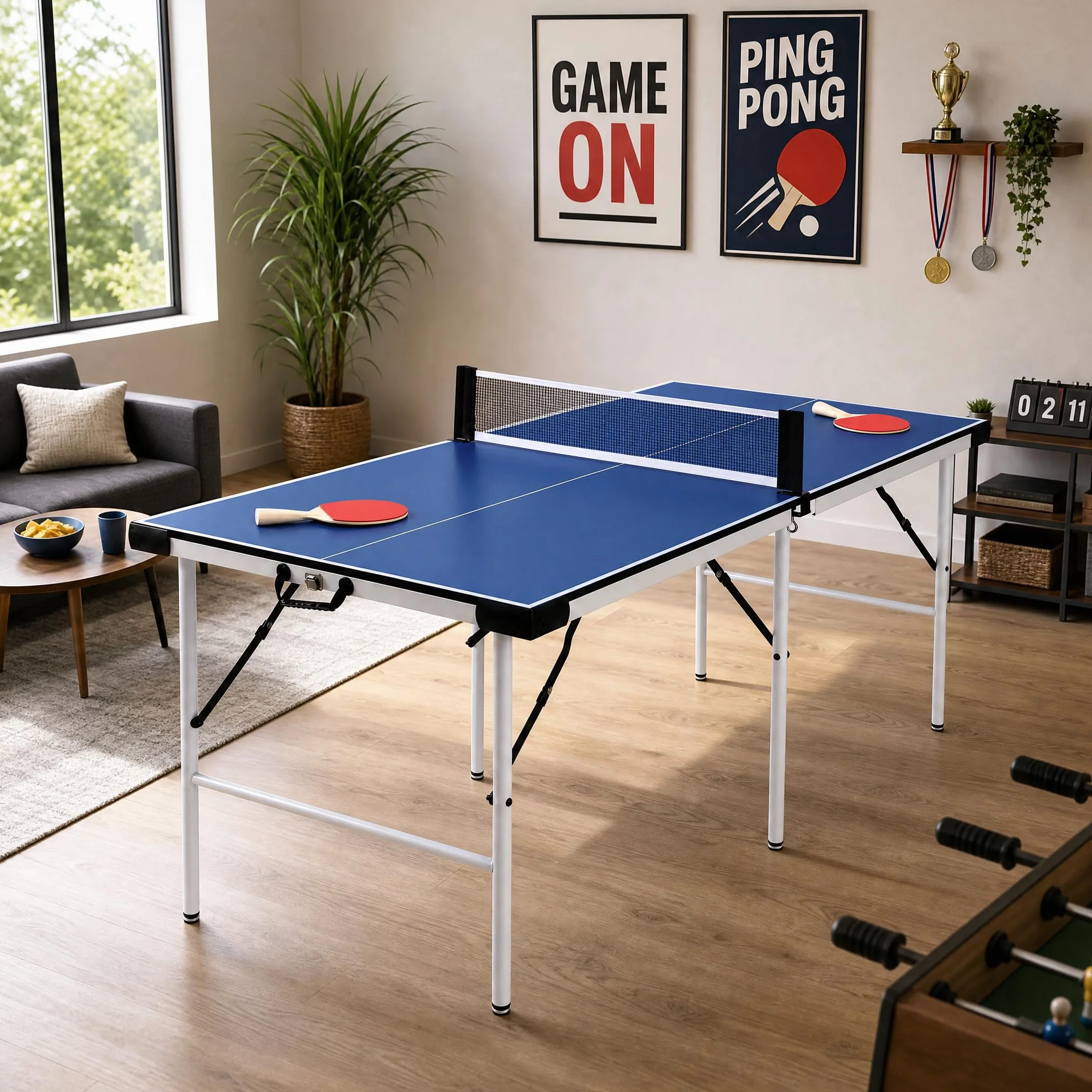 HLC Table de Ping Pong Exterieur Pliable 169×81×69cm pour Adultes et Enfants